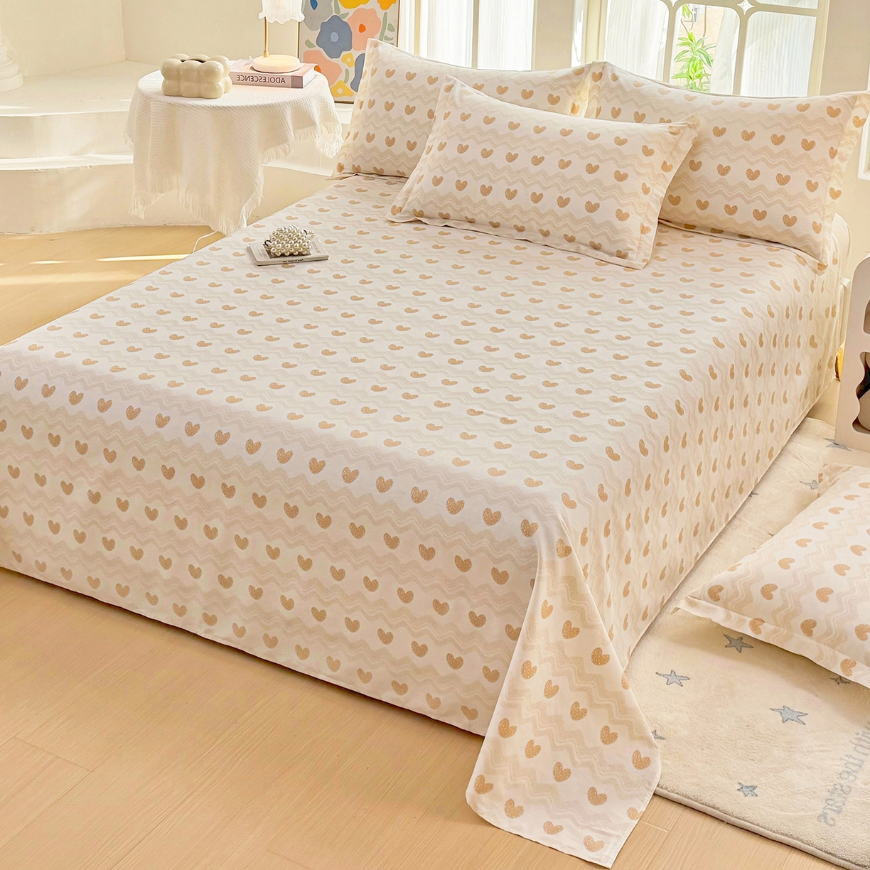 91家纺网 家纺一手货源 找家纺 安逸家纺 2026新款全棉纯棉印花12868系列-床单单件单床单 心动旋律