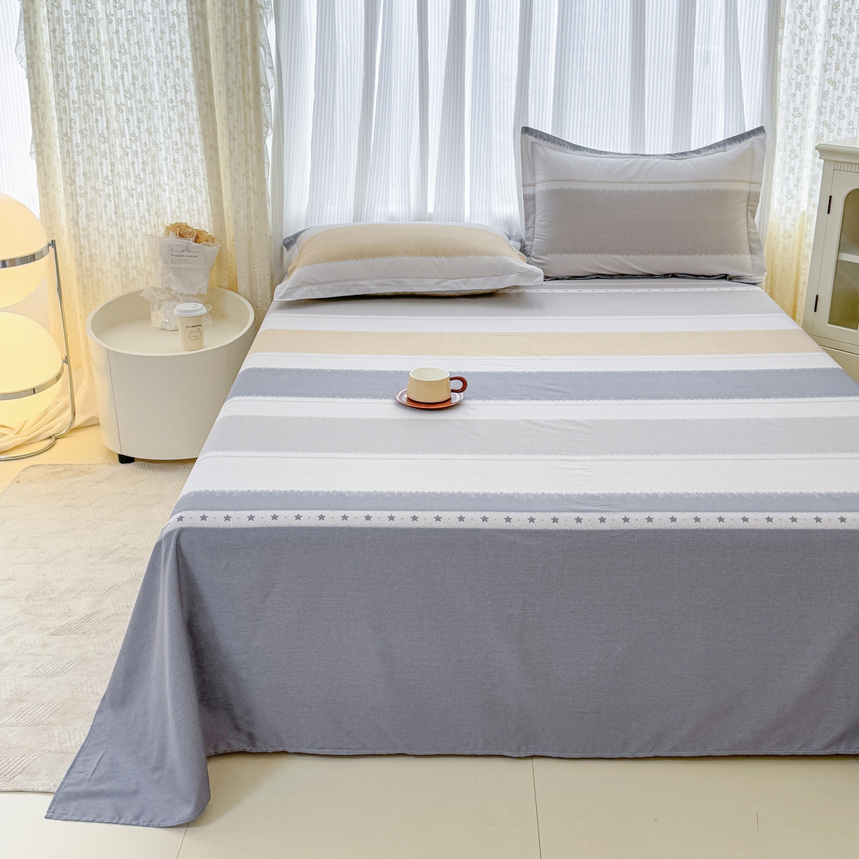 91家纺网 家纺一手货源 找家纺 安逸家纺 2026新款全棉纯棉印花12868系列-床单单件单床单 星辰大海