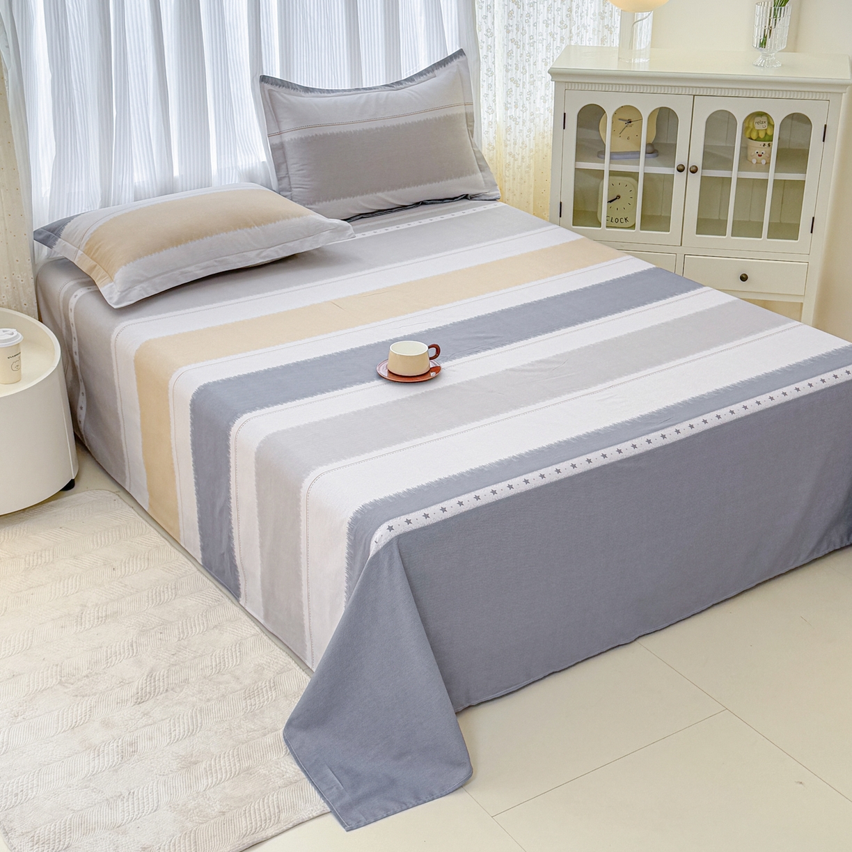 91家纺网 家纺一手货源 找家纺 安逸家纺 2026新款全棉纯棉印花12868系列-床单单件单床单 星辰大海