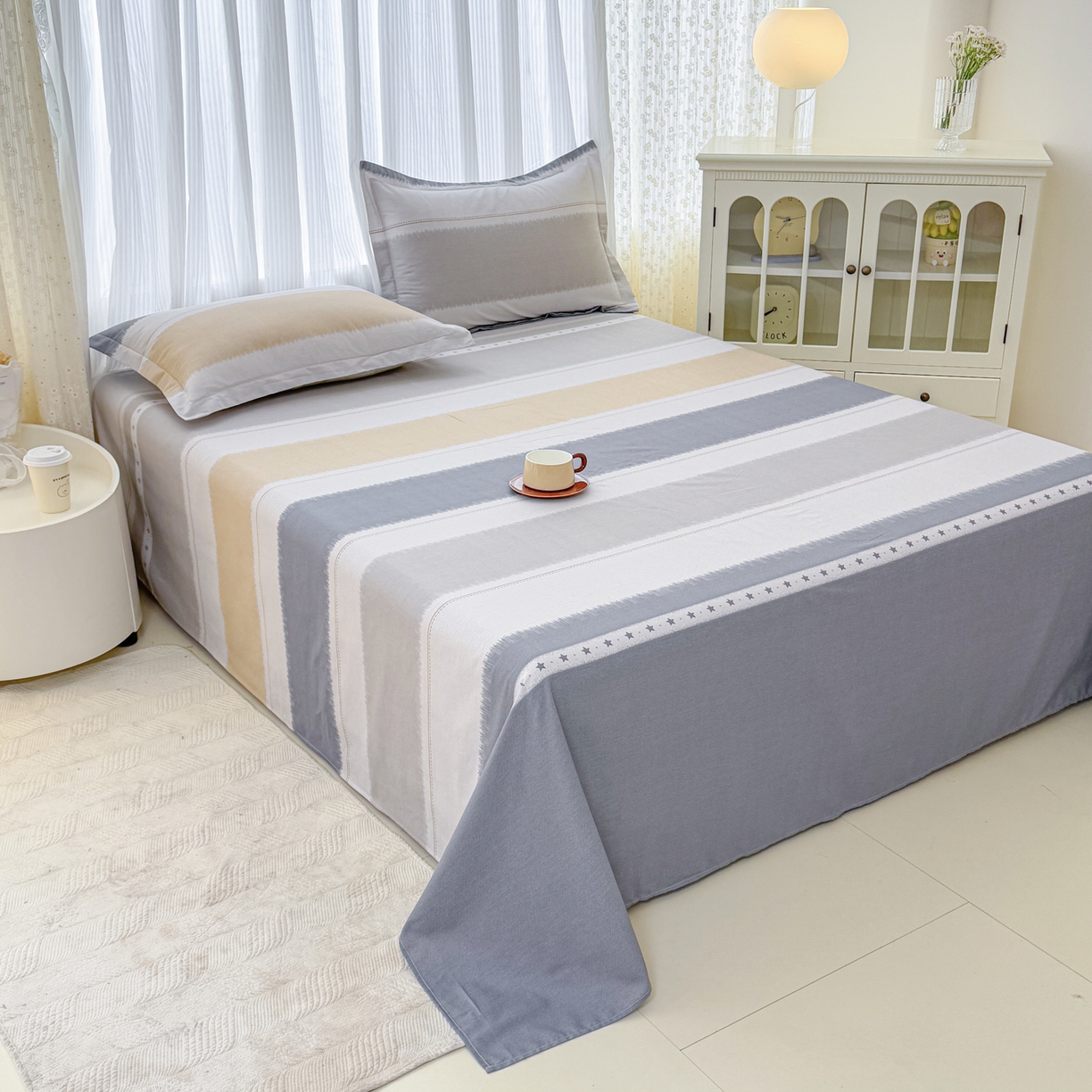 91家纺网 家纺一手货源 找家纺 安逸家纺 2026新款全棉纯棉印花12868系列-床单单件单床单 星辰大海