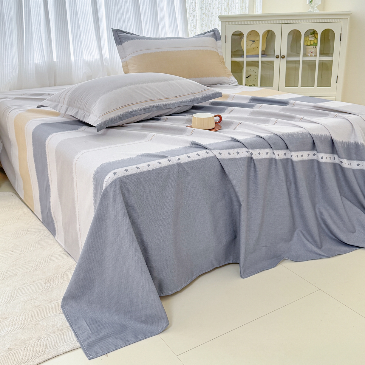 91家纺网 家纺一手货源 找家纺 安逸家纺 2026新款全棉纯棉印花12868系列-床单单件单床单 星辰大海