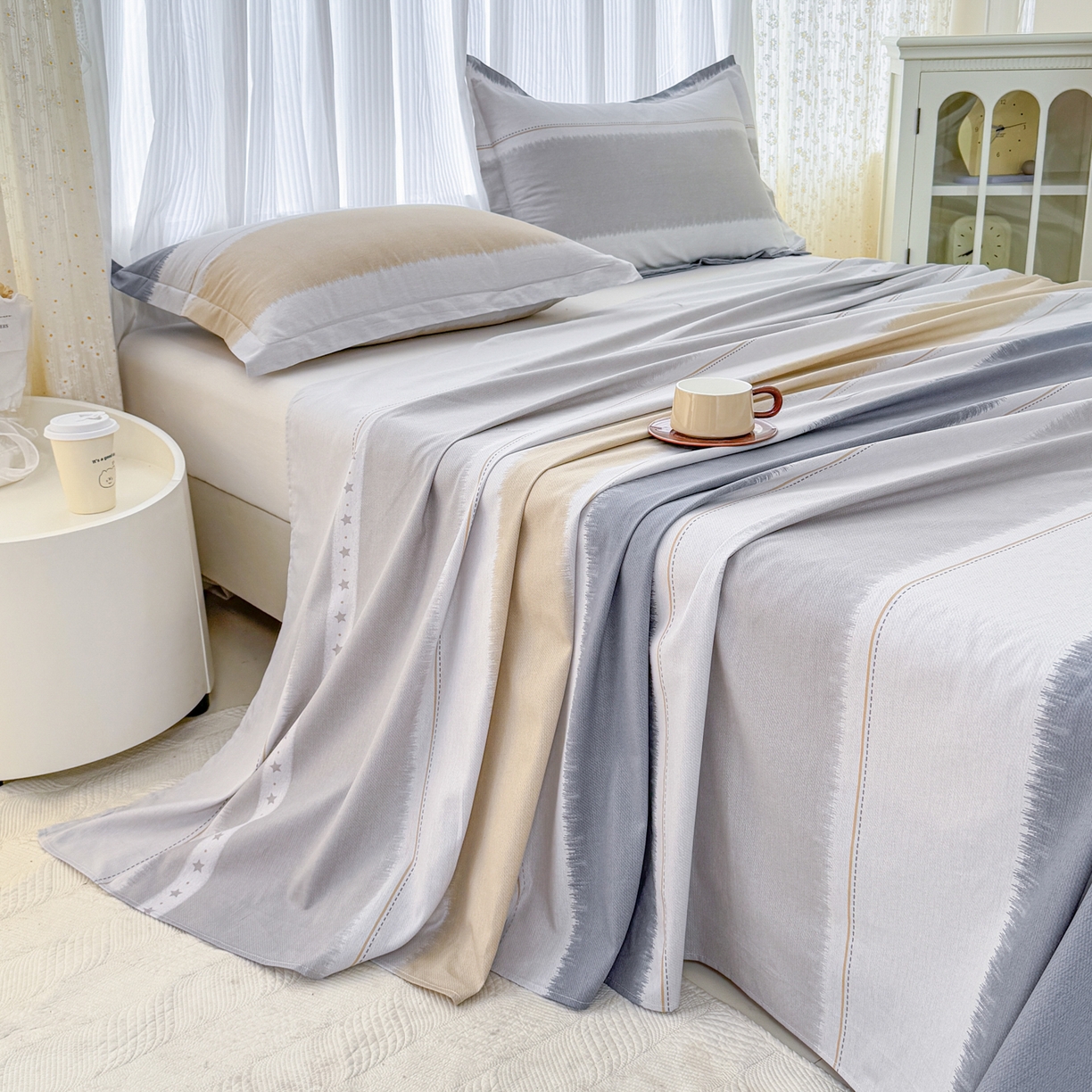 91家纺网 家纺一手货源 找家纺 安逸家纺 2026新款全棉纯棉印花12868系列-床单单件单床单 星辰大海