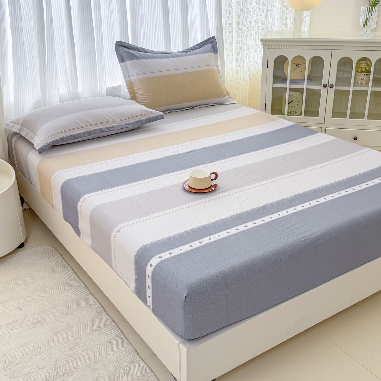 91家纺网 家纺一手货源 找家纺 安逸家纺 2026新款全棉纯棉印花12868系列-床笠单件单床笠 星辰大海