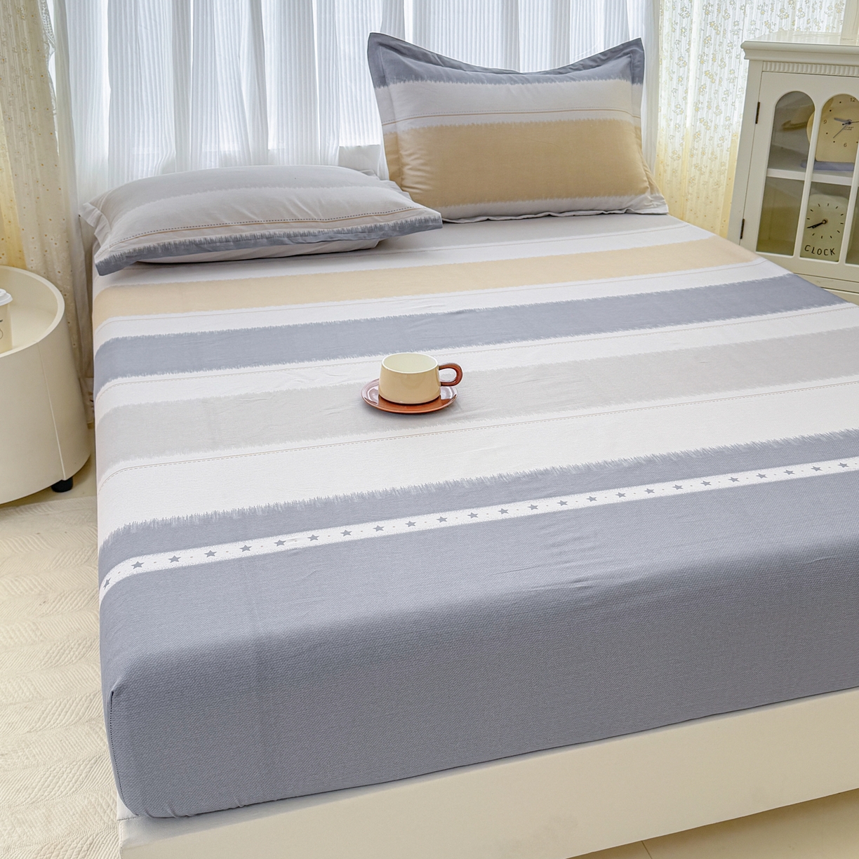 91家纺网 家纺一手货源 找家纺 安逸家纺 2026新款全棉纯棉印花12868系列-床笠单件单床笠 星辰大海