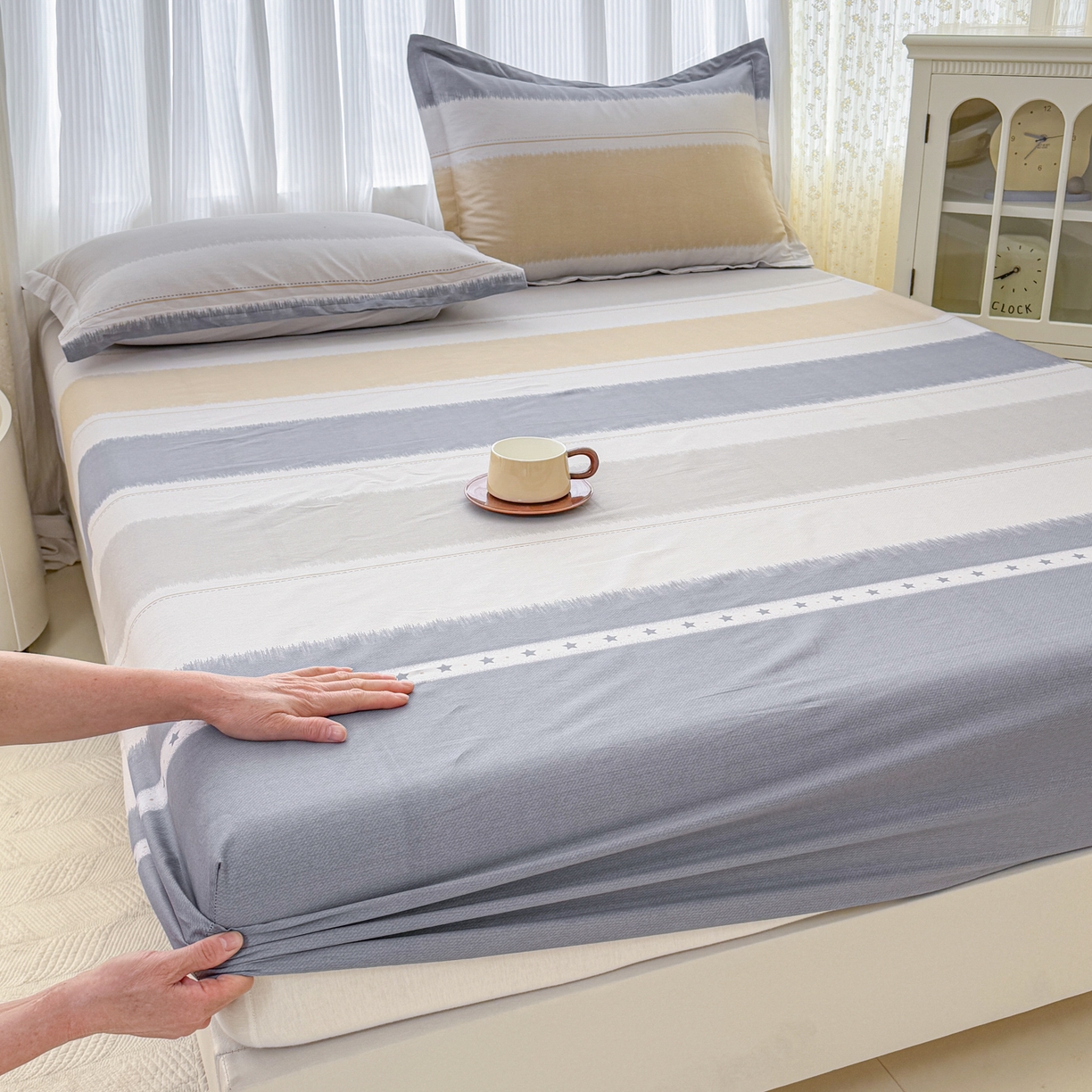 91家纺网 家纺一手货源 找家纺 安逸家纺 2026新款全棉纯棉印花12868系列-床笠单件单床笠 星辰大海