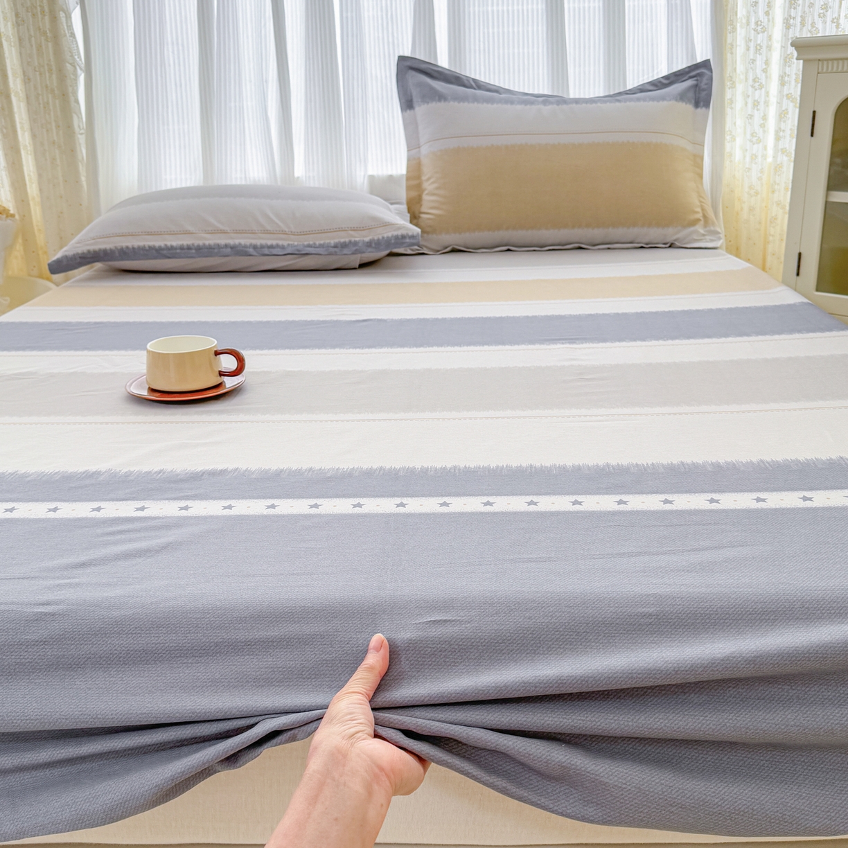 91家纺网 家纺一手货源 找家纺 安逸家纺 2026新款全棉纯棉印花12868系列-床笠单件单床笠 星辰大海