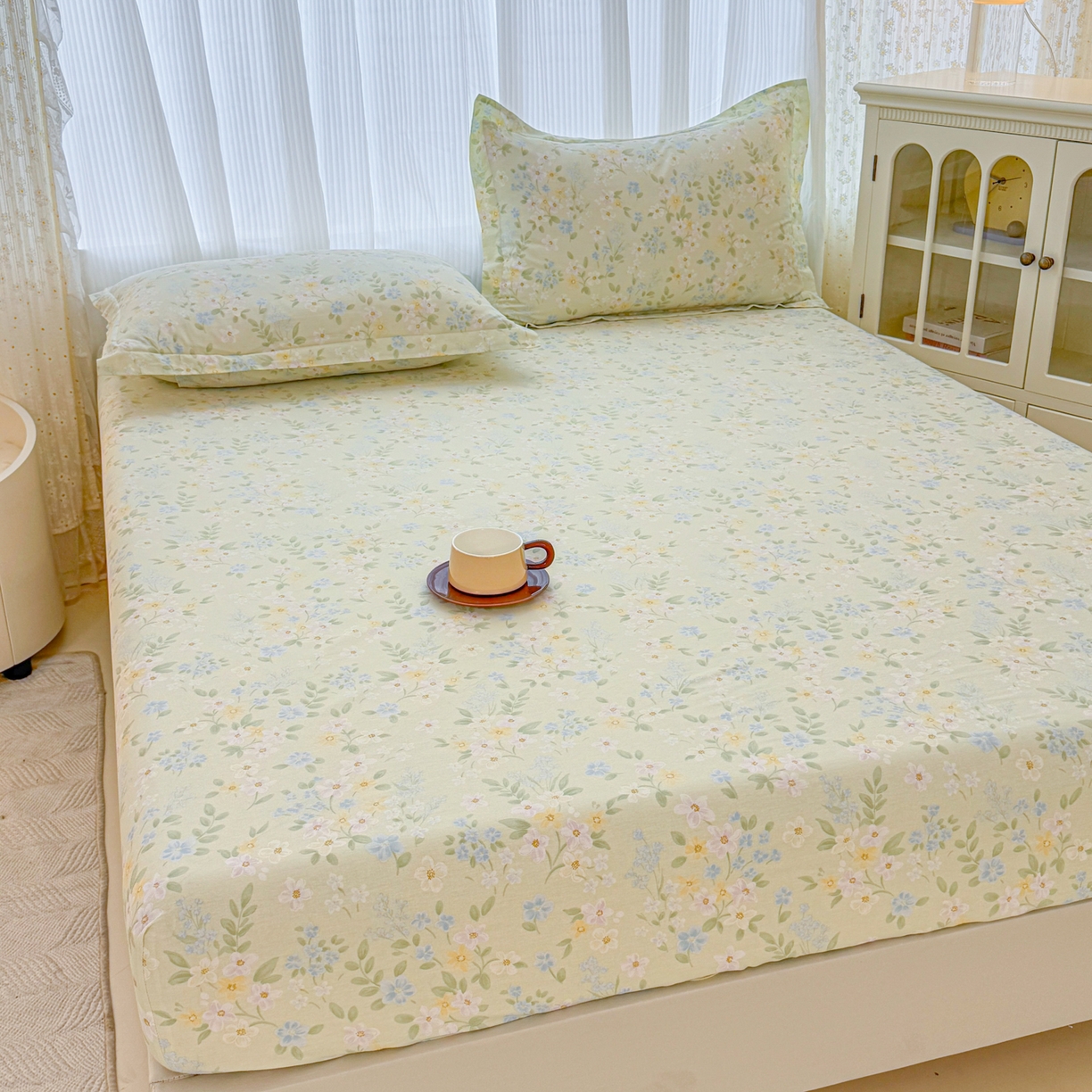 91家纺网 家纺一手货源 找家纺 安逸家纺 2026新款全棉纯棉印花12868系列-床笠单件单床笠 徐徐花开