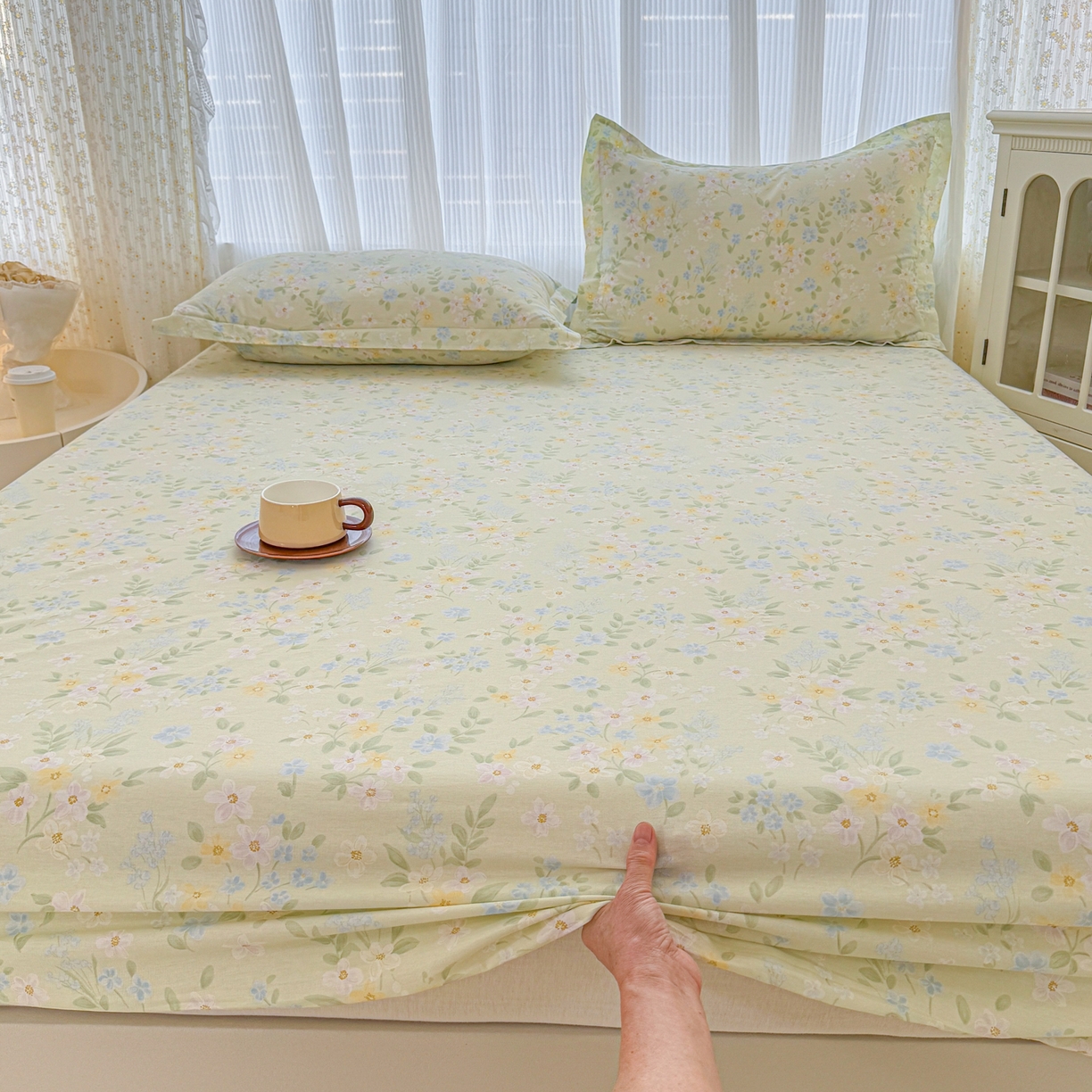 91家纺网 家纺一手货源 找家纺 安逸家纺 2026新款全棉纯棉印花12868系列-床笠单件单床笠 徐徐花开