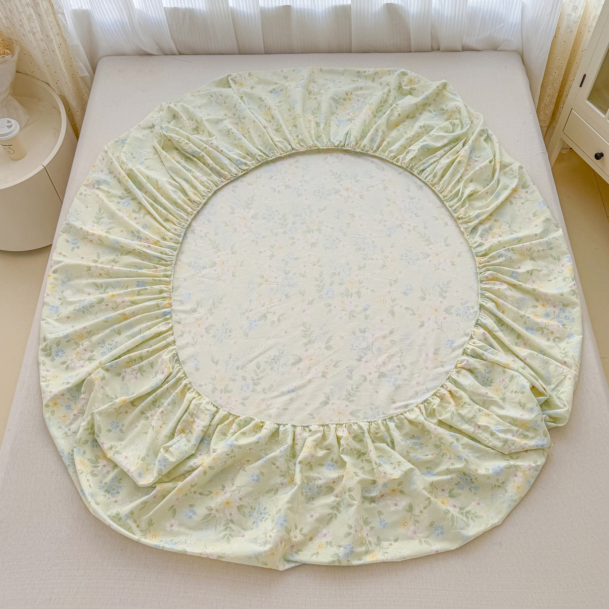 91家纺网 家纺一手货源 找家纺 安逸家纺 2026新款全棉纯棉印花12868系列-床笠单件单床笠 徐徐花开