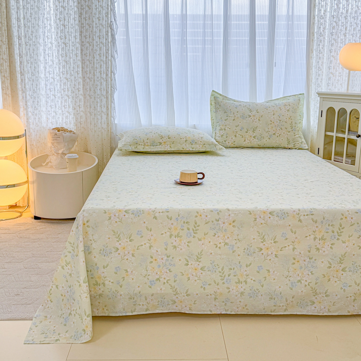 91家纺网 家纺一手货源 找家纺 安逸家纺 2026新款全棉纯棉印花12868系列-床单单件单床单 徐徐花开