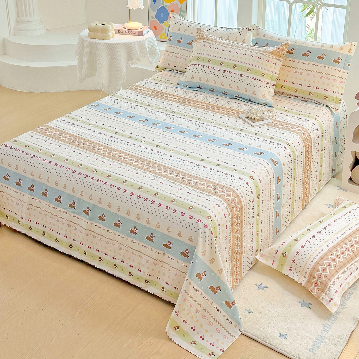 91家纺网 家纺一手货源 找家纺 安逸家纺 2026新款全棉纯棉印花12868系列-床单单件单床单 雪哈汪