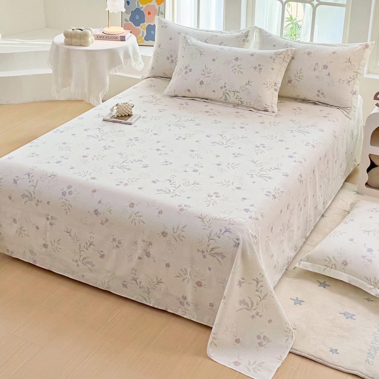 91家纺网 家纺一手货源 找家纺 安逸家纺 2026新款全棉纯棉印花12868系列-床单单件单床单 幽兰花梦