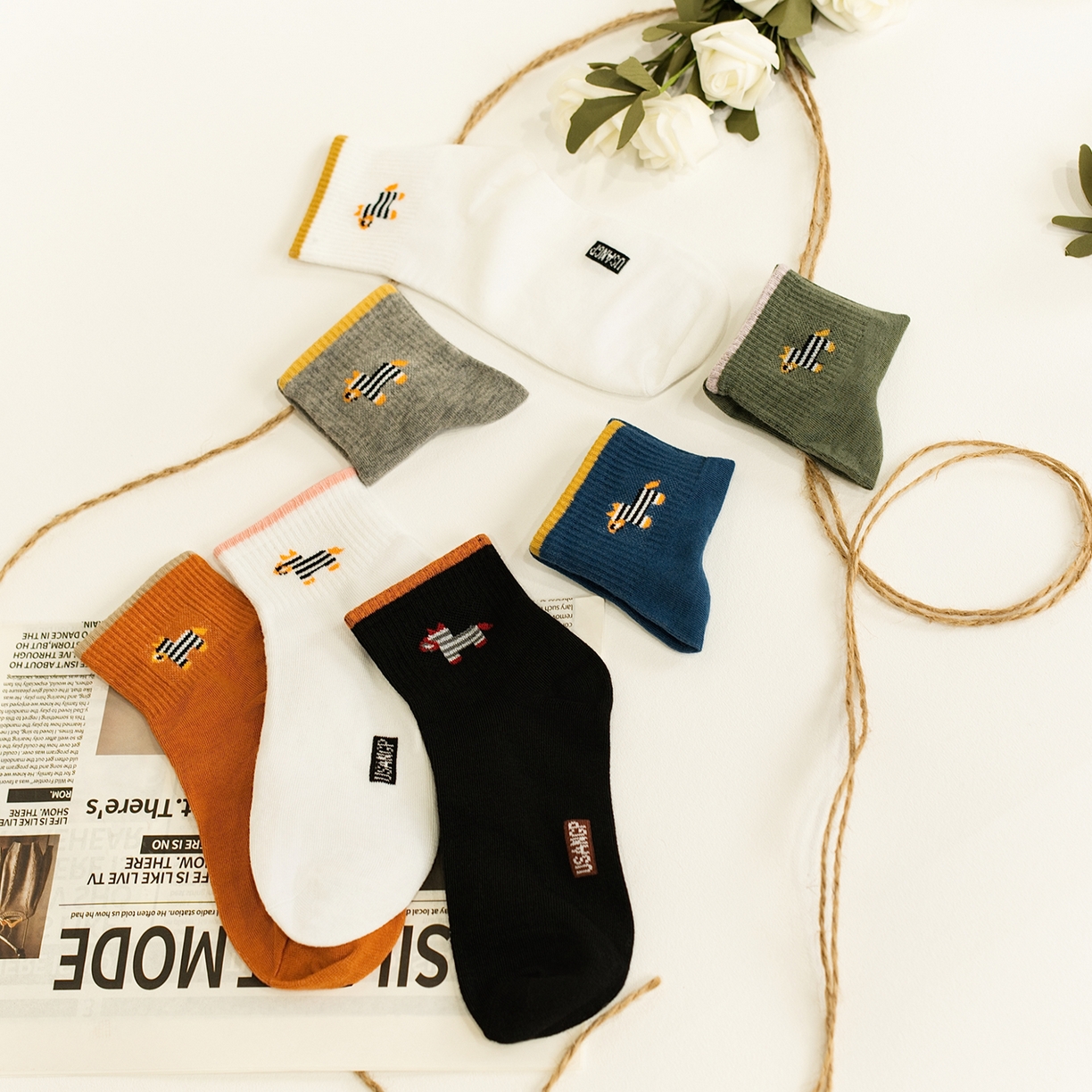 松色家居 2026新款福利款混纺棉男女袜子 男袜a 均码