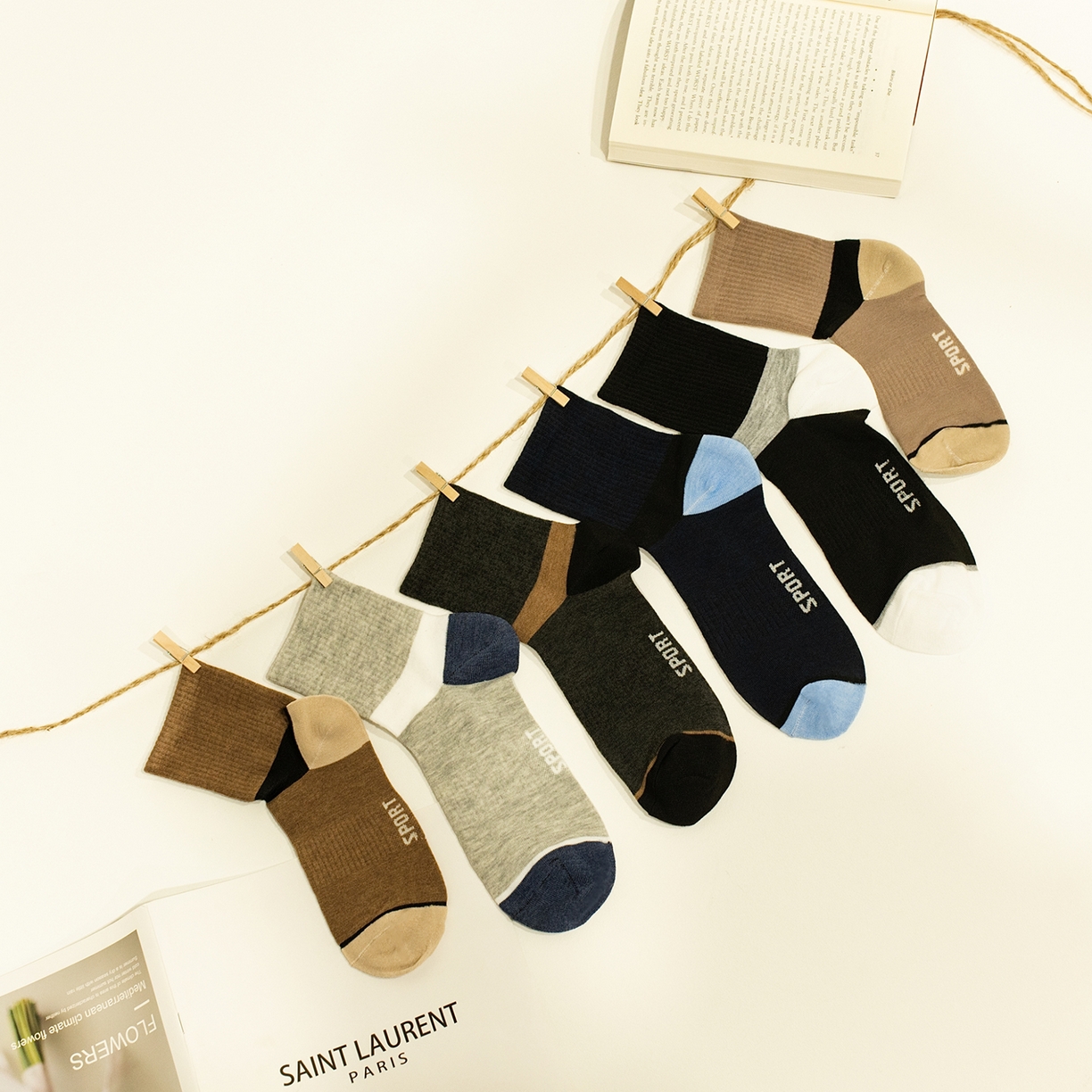 松色家居 2026新款福利款混纺棉男女袜子 男袜c 均码