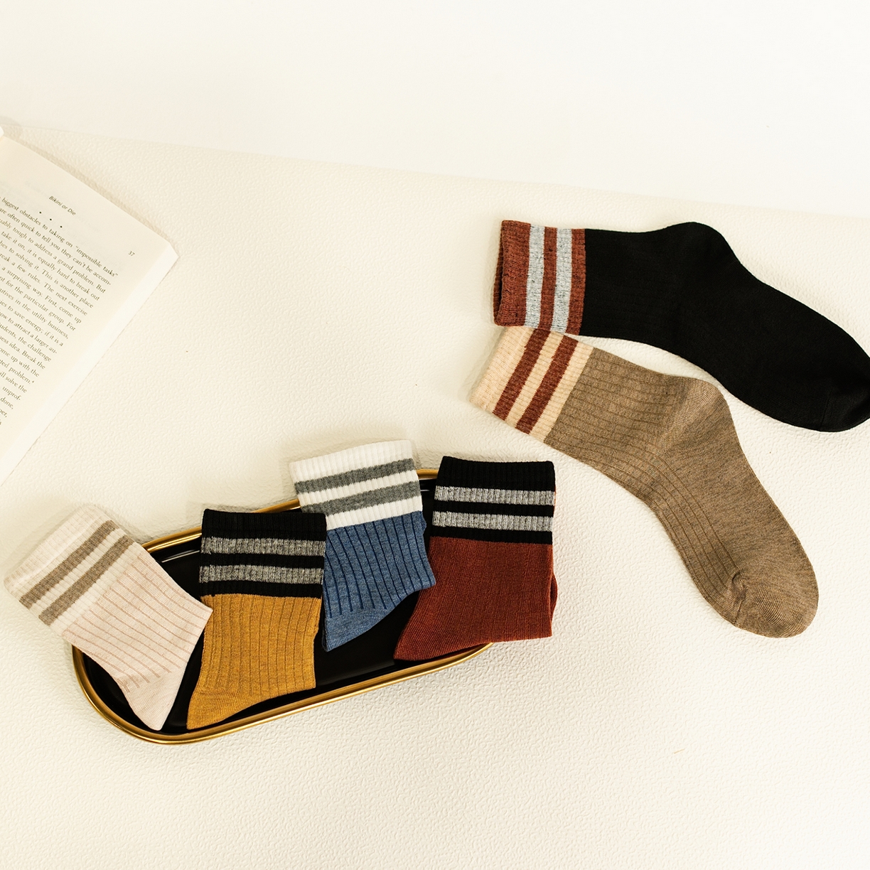 91家纺网 家纺一手货源 找家纺 松色家居 2026新款福利款混纺棉男女袜子 男袜b 均码