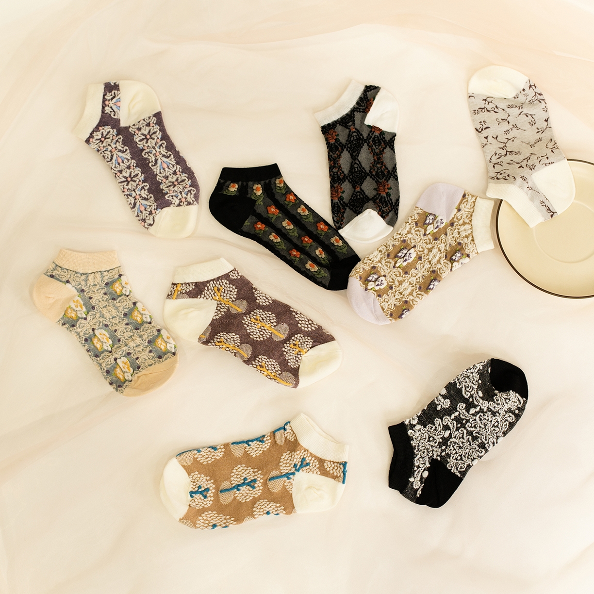 91家纺网 家纺一手货源 找家纺 松色家居 2026新款福利款混纺棉男女袜子 女袜b 均码