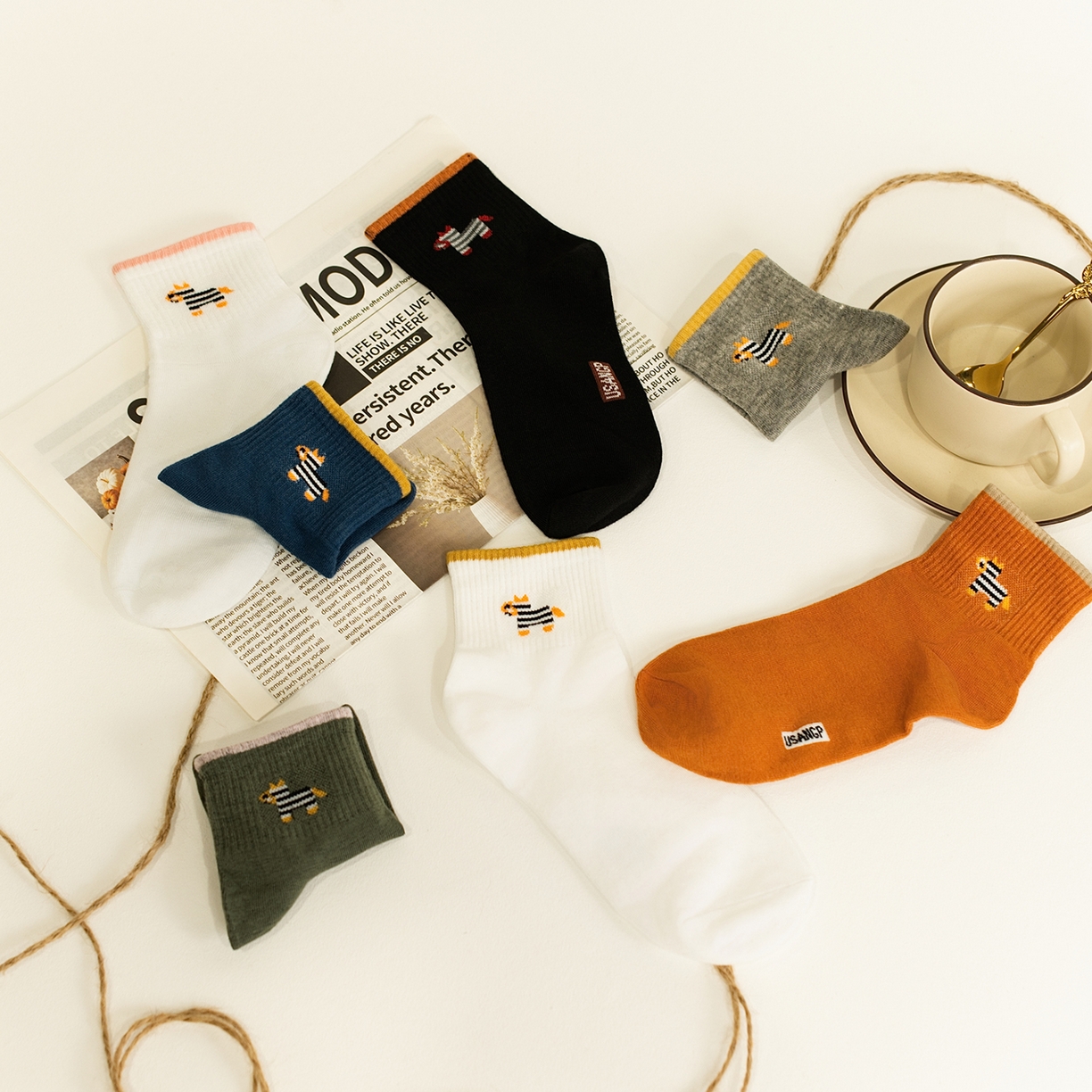 91家纺网 家纺一手货源 找家纺 松色家居 2026新款福利款混纺棉男女袜子 男袜a 均码