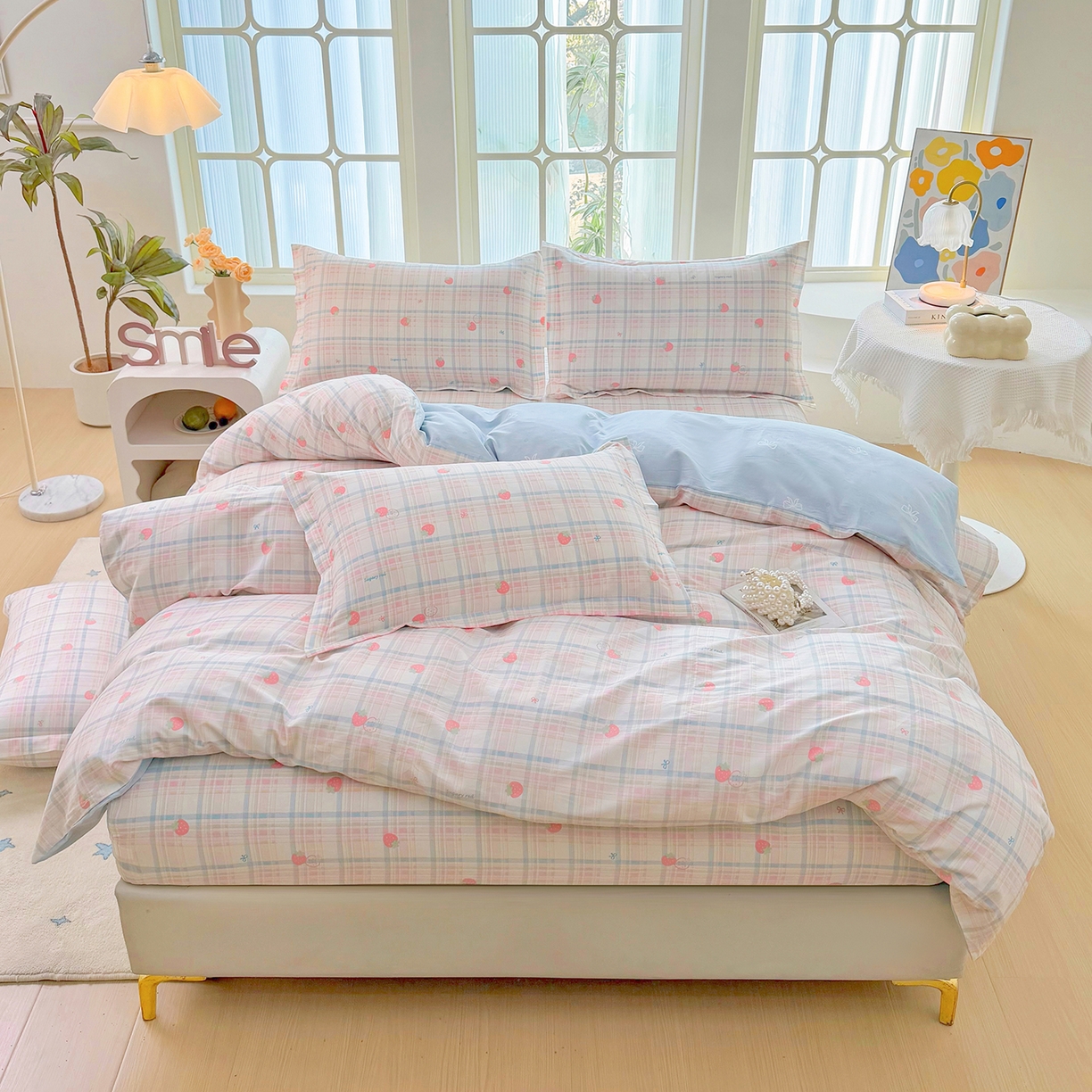 91家纺网 家纺一手货源 找家纺 （总）安逸家纺 2026新款12868全棉纯棉床笠四件套床罩学生纯棉床笠款三件套