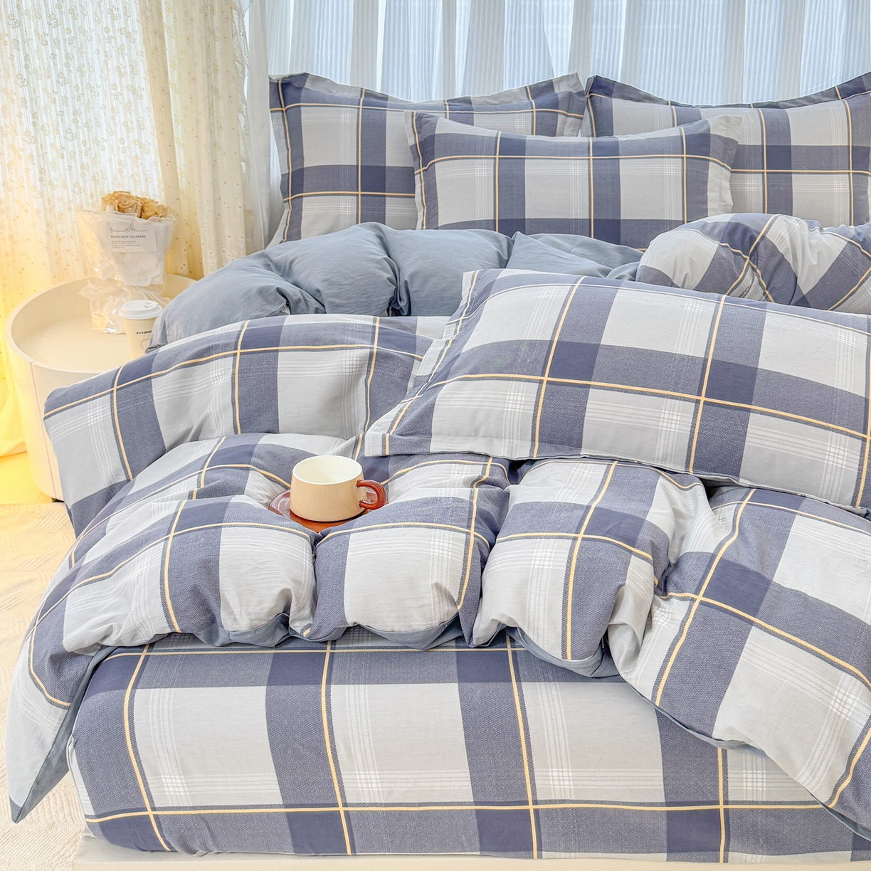 91家纺网 家纺一手货源 找家纺 （总）安逸家纺 2026新款12868全棉纯棉床笠四件套床罩学生纯棉床笠款三件套