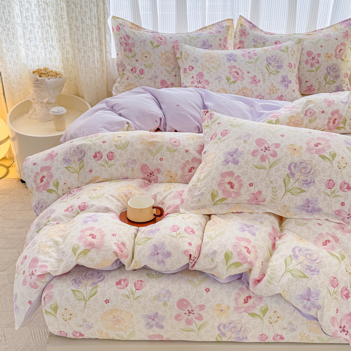 91家纺网 家纺一手货源 找家纺 （总）安逸家纺 2026新款12868全棉纯棉床笠四件套床罩学生纯棉床笠款三件套