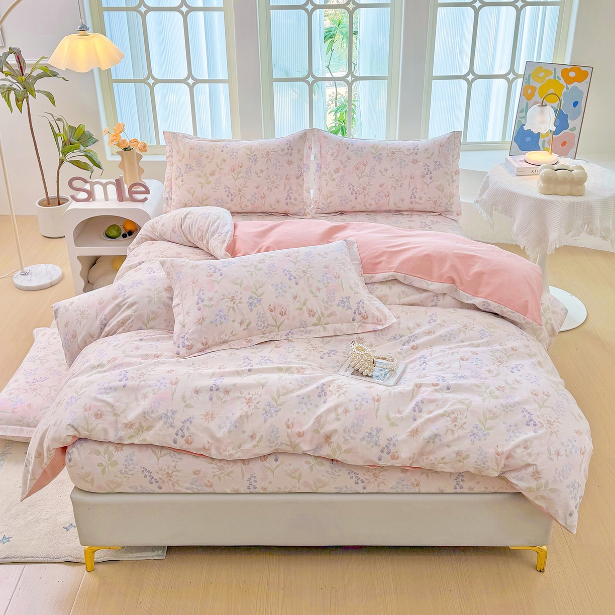 91家纺网 家纺一手货源 找家纺 （总）安逸家纺 2026新款12868全棉纯棉床笠四件套床罩学生纯棉床笠款三件套