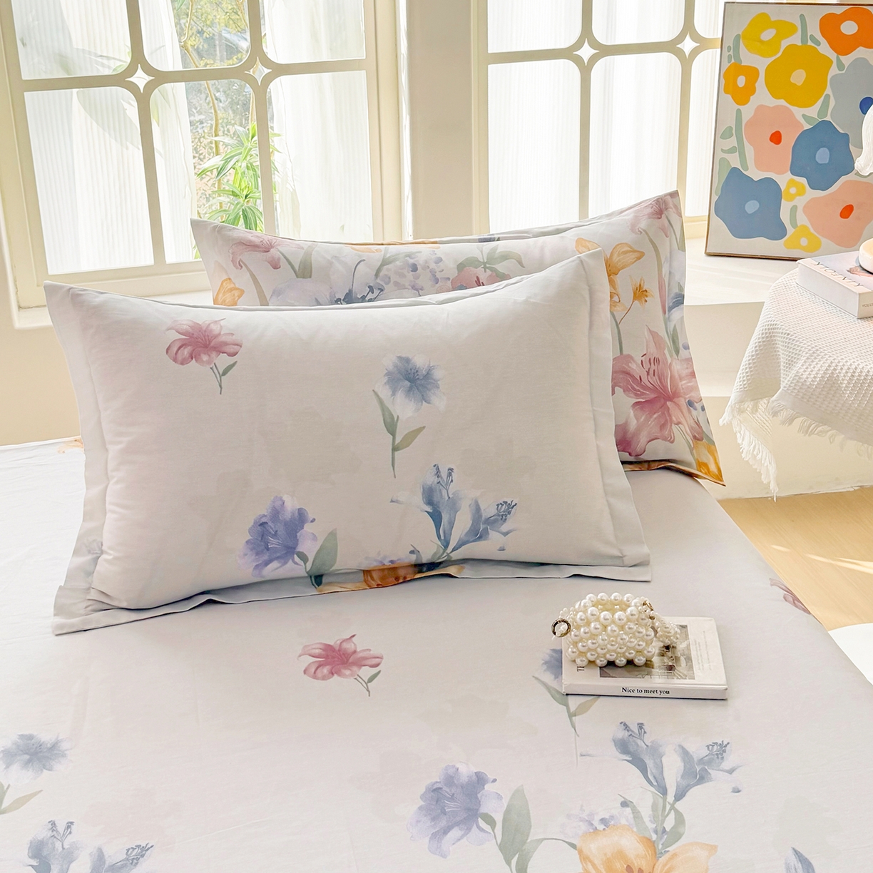 91家纺网 家纺一手货源 找家纺 安逸家纺 2026新款12868全棉纯棉床笠四件套床罩学生纯棉床笠款三件套 桂馥兰香