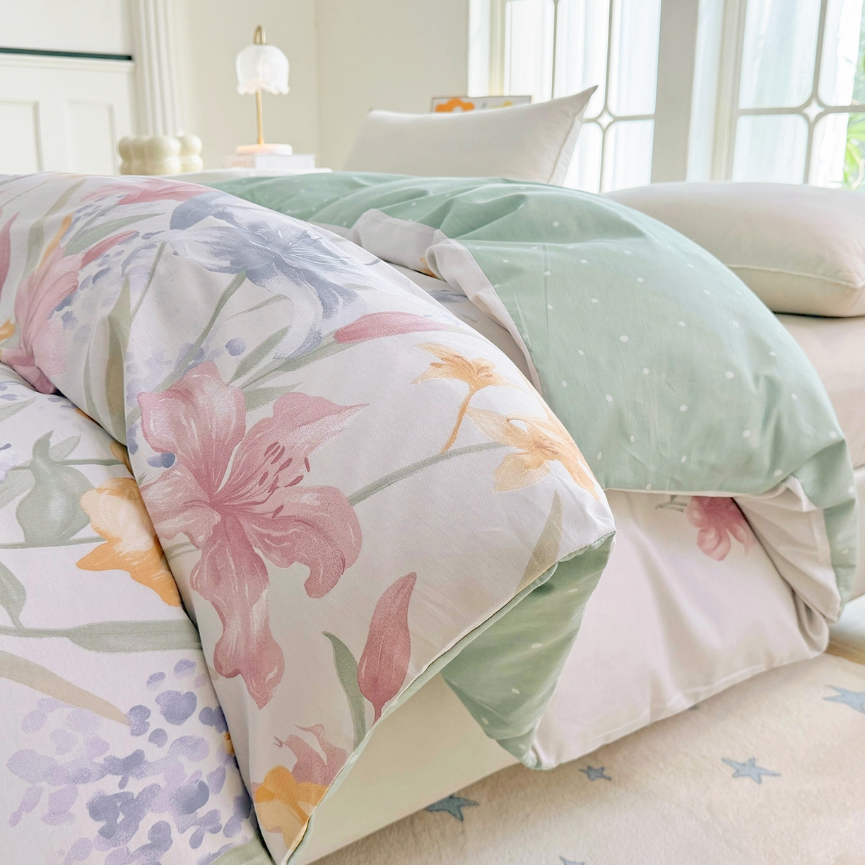 91家纺网 家纺一手货源 找家纺 安逸家纺 2026新款12868全棉纯棉床笠四件套床罩学生纯棉床笠款三件套 桂馥兰香