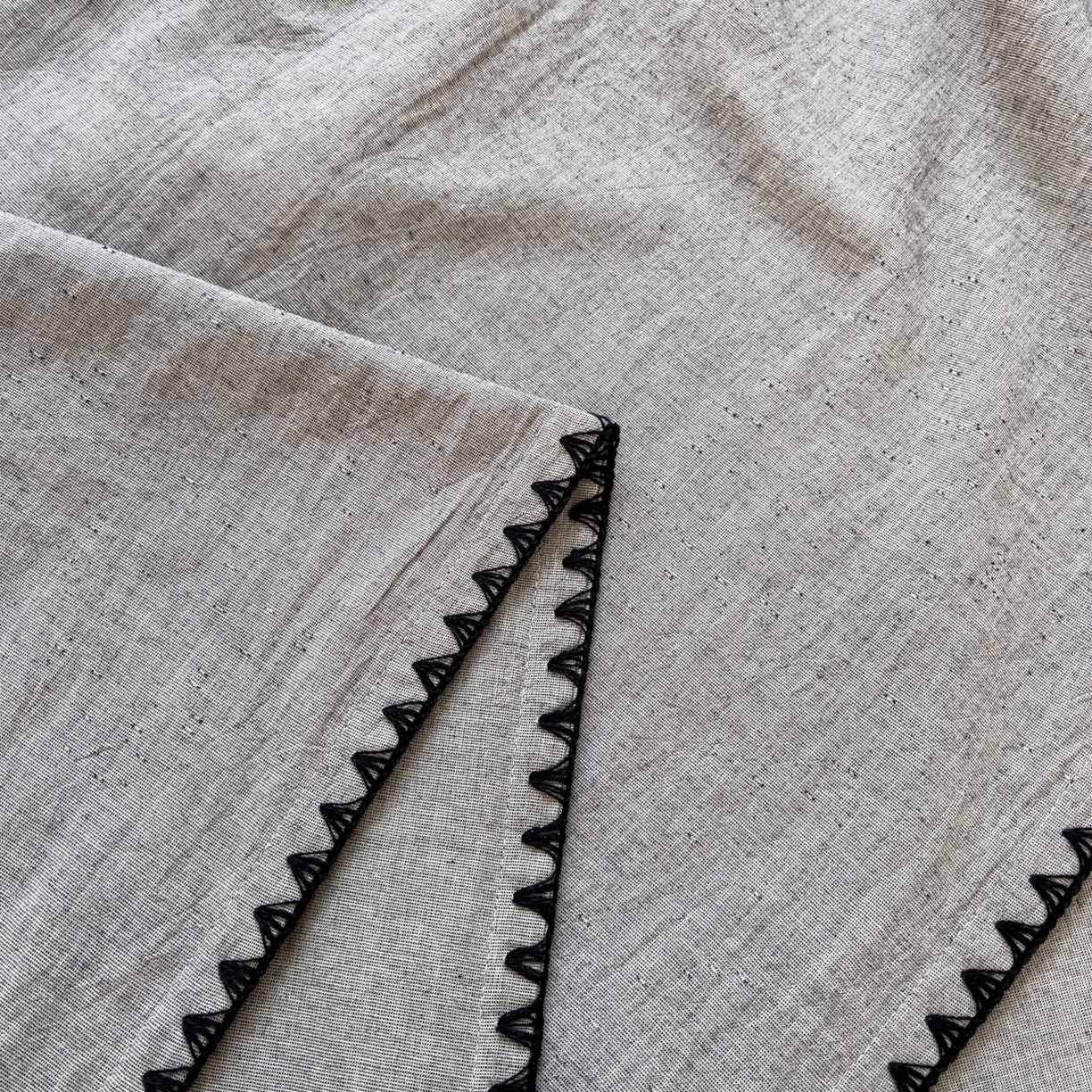 91家纺网 家纺一手货源 找家纺 （总）炫拼家纺 2026新款A类棉麻刺绣卡通贝壳边四件套-布鲁系列