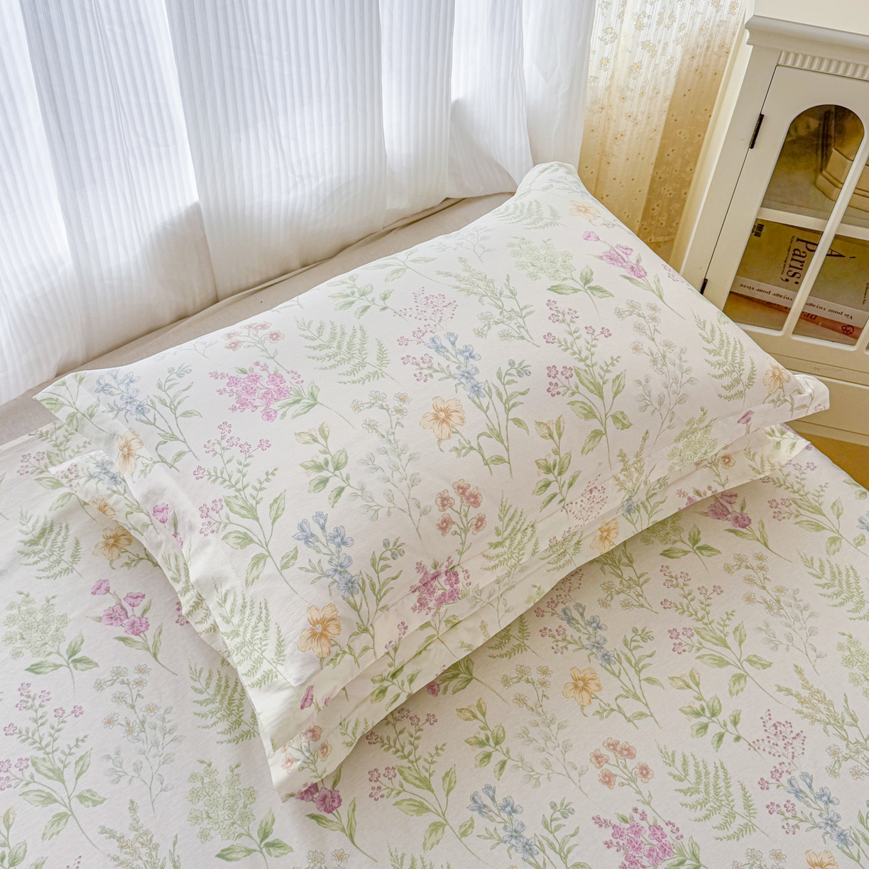 91家纺网 家纺一手货源 找家纺 安逸家纺 2026新款12868全棉纯棉床笠四件套床罩学生纯棉床笠款三件套 花田妙语