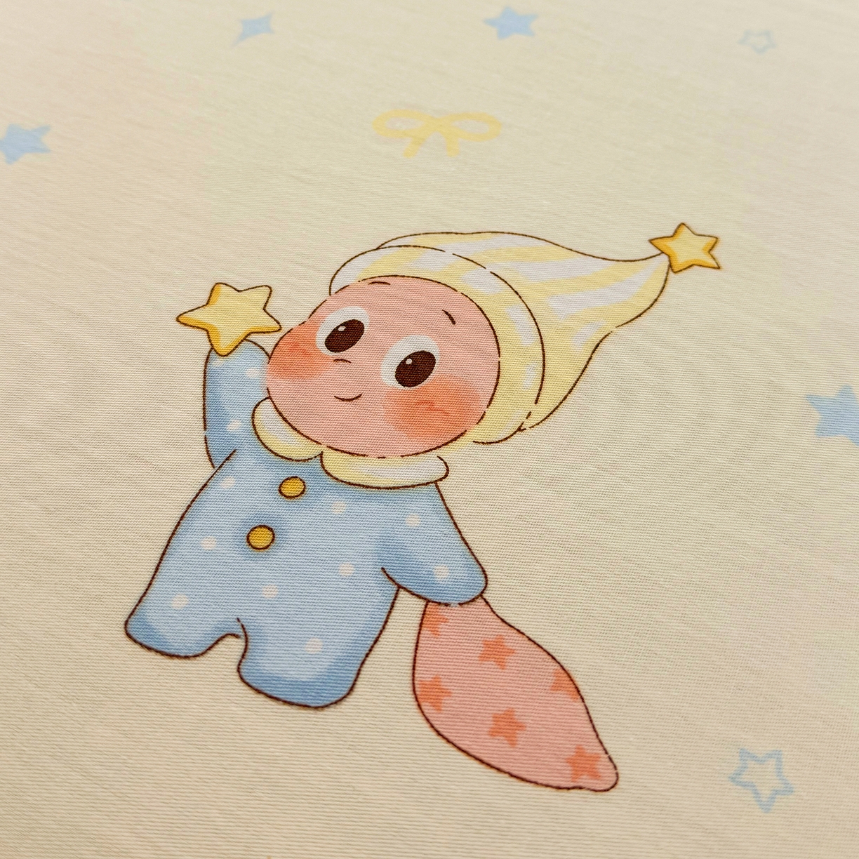 91家纺网 家纺一手货源 找家纺 安逸家纺 2026新款12868全棉纯棉床笠四件套床罩学生纯棉床笠款三件套 蓝色星星人