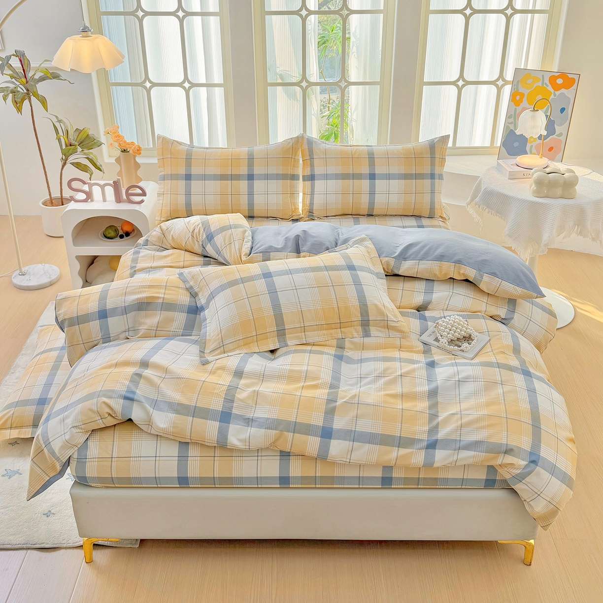 安逸家纺 2026新款12868全棉纯棉床笠四件套床罩学生纯棉床笠款三件套 罗德里