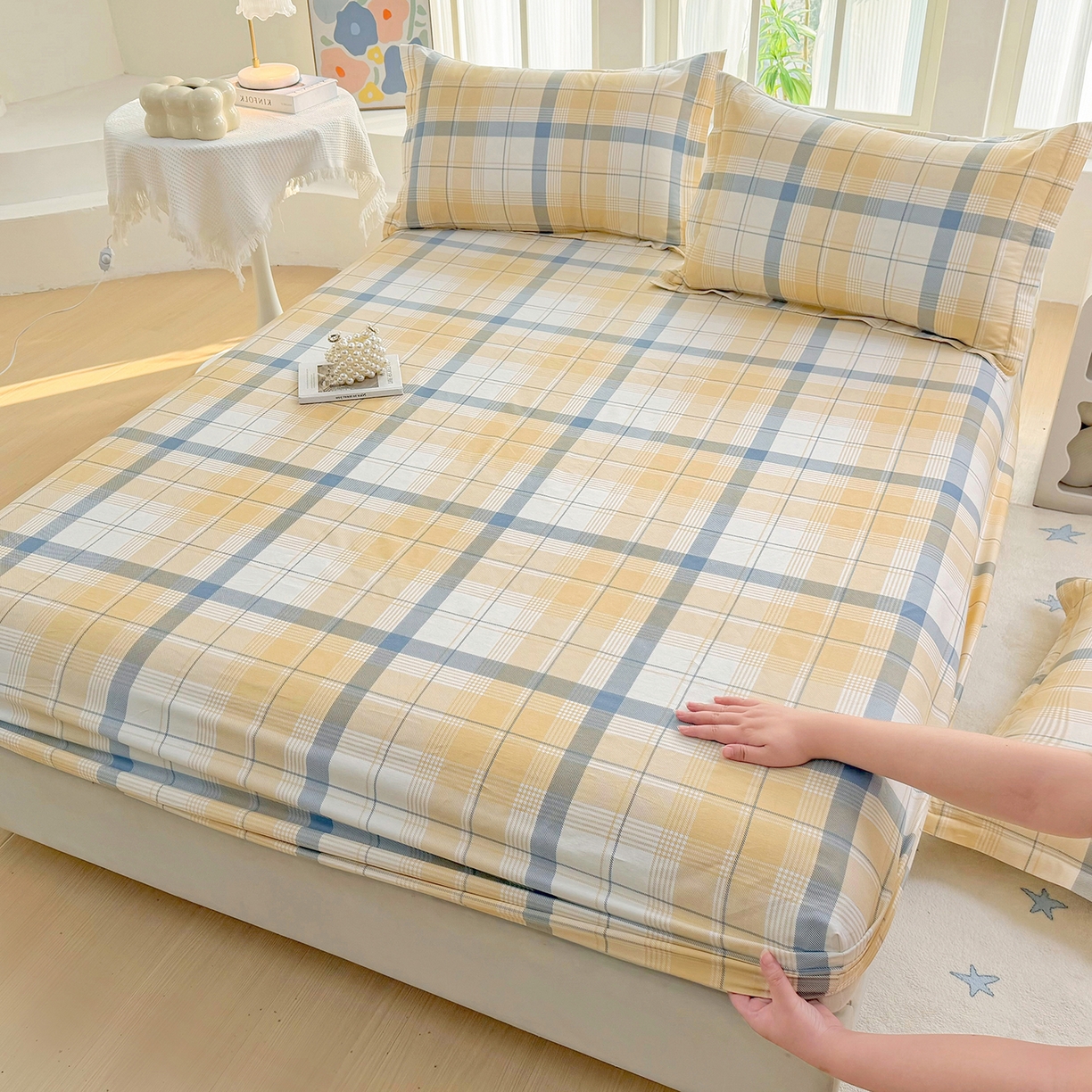 91家纺网 家纺一手货源 找家纺 安逸家纺 2026新款12868全棉纯棉床笠四件套床罩学生纯棉床笠款三件套 罗德里