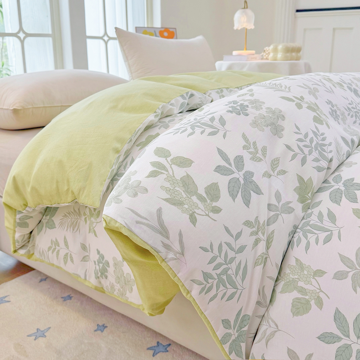 91家纺网 家纺一手货源 找家纺 安逸家纺 2026新款12868全棉纯棉床笠四件套床罩学生纯棉床笠款三件套 洛克庄园