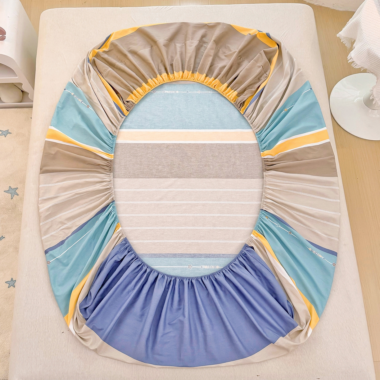 91家纺网 家纺一手货源 找家纺 安逸家纺 2026新款12868全棉纯棉床笠四件套床罩学生纯棉床笠款三件套 米兰印象