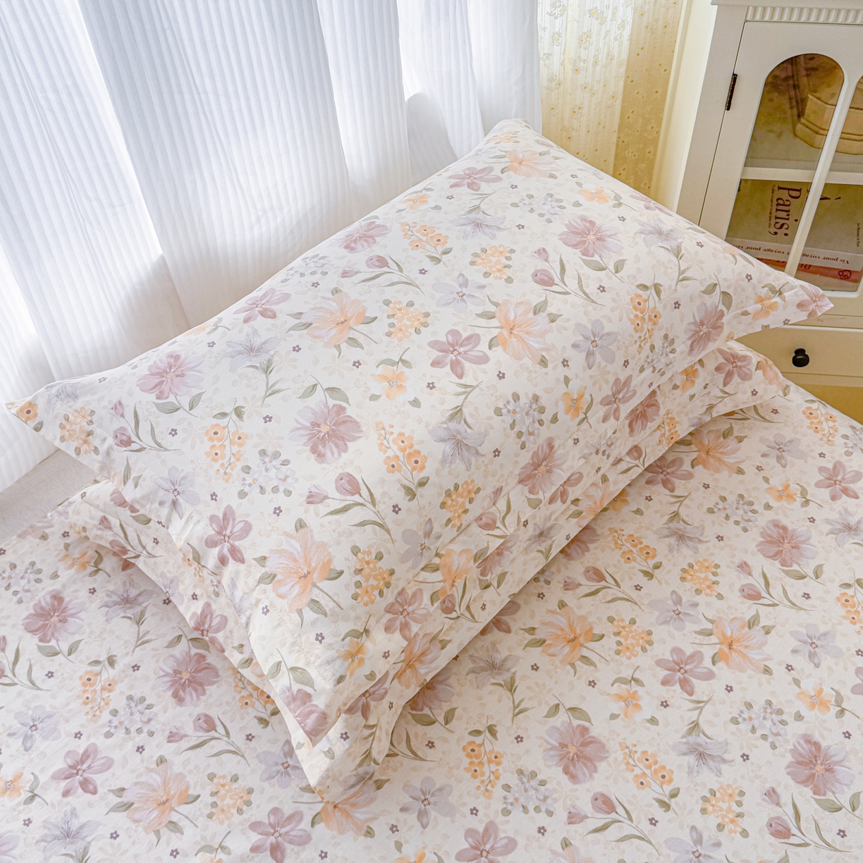 91家纺网 家纺一手货源 找家纺 安逸家纺 2026新款12868全棉纯棉床笠四件套床罩学生纯棉床笠款三件套 苏糖咖