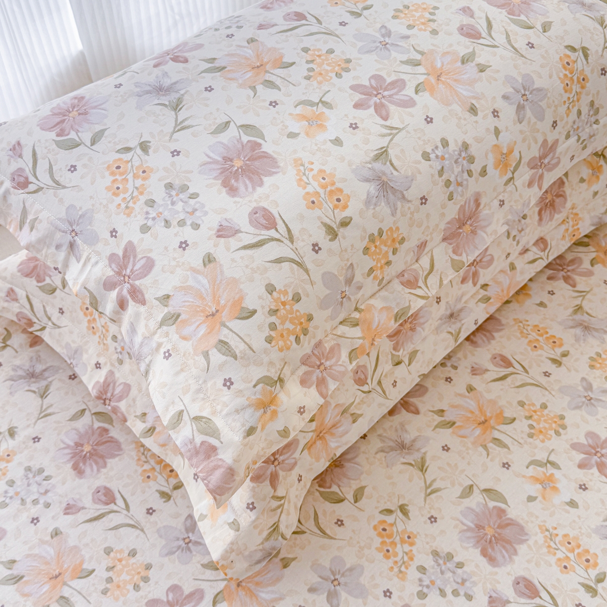 91家纺网 家纺一手货源 找家纺 安逸家纺 2026新款12868全棉纯棉床笠四件套床罩学生纯棉床笠款三件套 苏糖咖