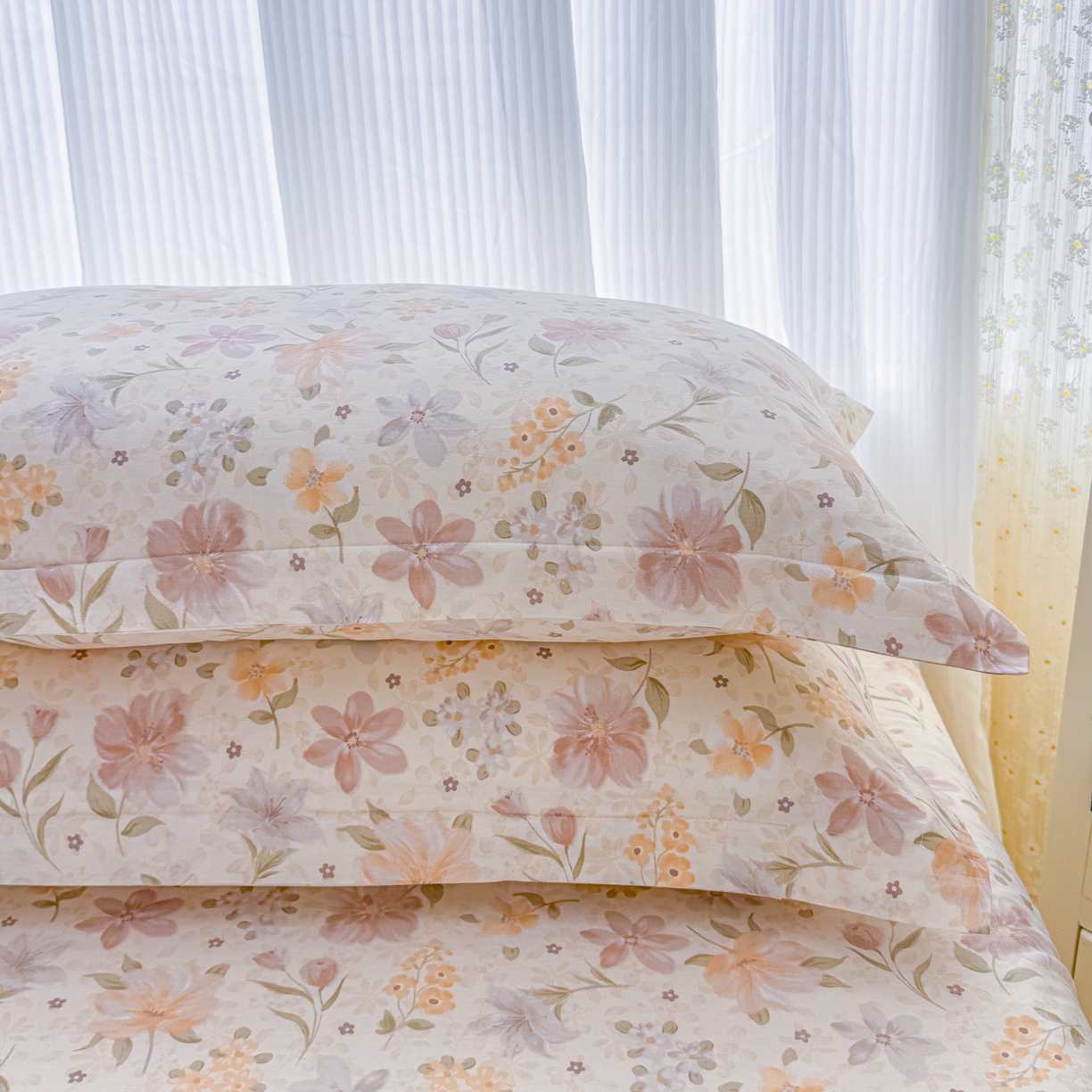 91家纺网 家纺一手货源 找家纺 安逸家纺 2026新款12868全棉纯棉床笠四件套床罩学生纯棉床笠款三件套 苏糖咖