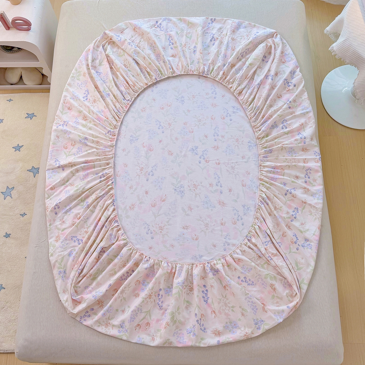 91家纺网 家纺一手货源 找家纺 安逸家纺 2026新款12868全棉纯棉床笠四件套床罩学生纯棉床笠款三件套 微风徐徐