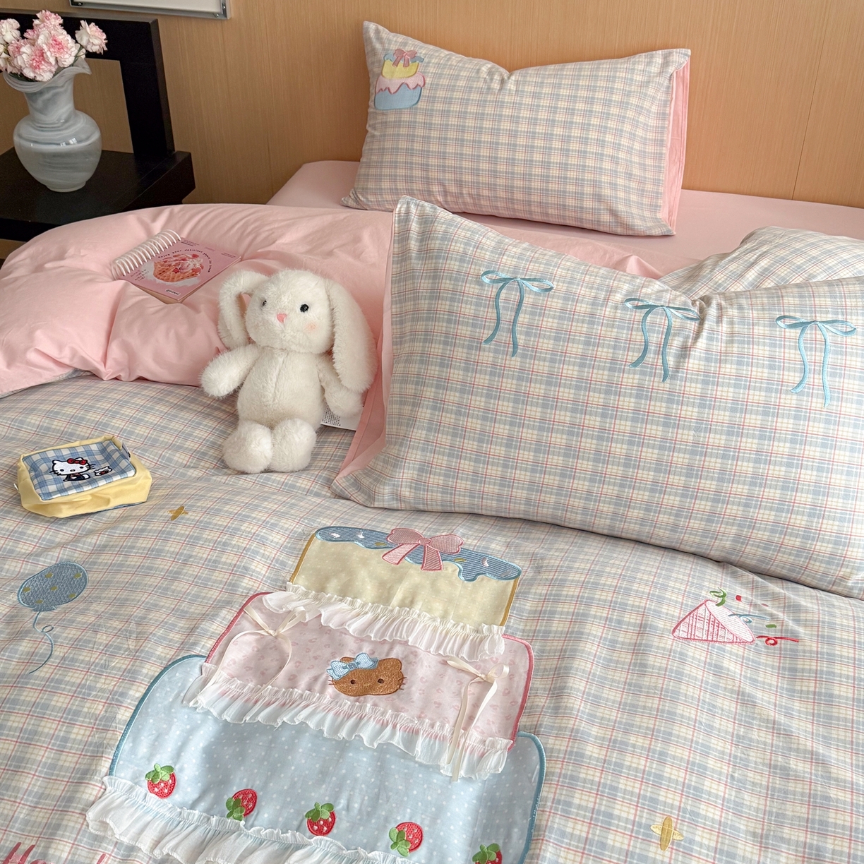 91家纺网 家纺一手货源 找家纺 （总）柚子YOUTH 2026新款全棉纯棉水洗棉贴布绣四件套