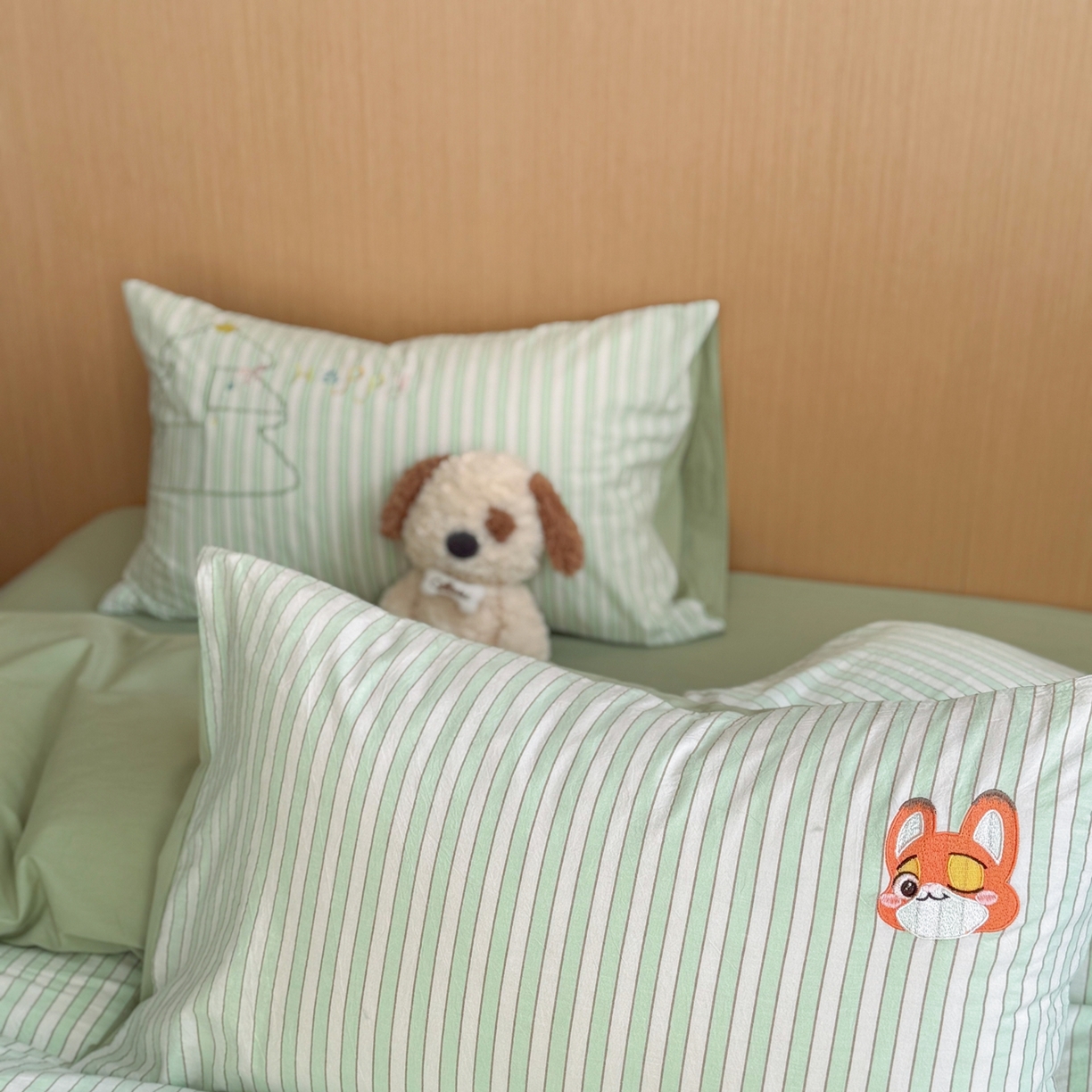 91家纺网 家纺一手货源 找家纺 柚子YOUTH 2026新款全棉纯棉水洗棉贴布绣四件套 树精灵