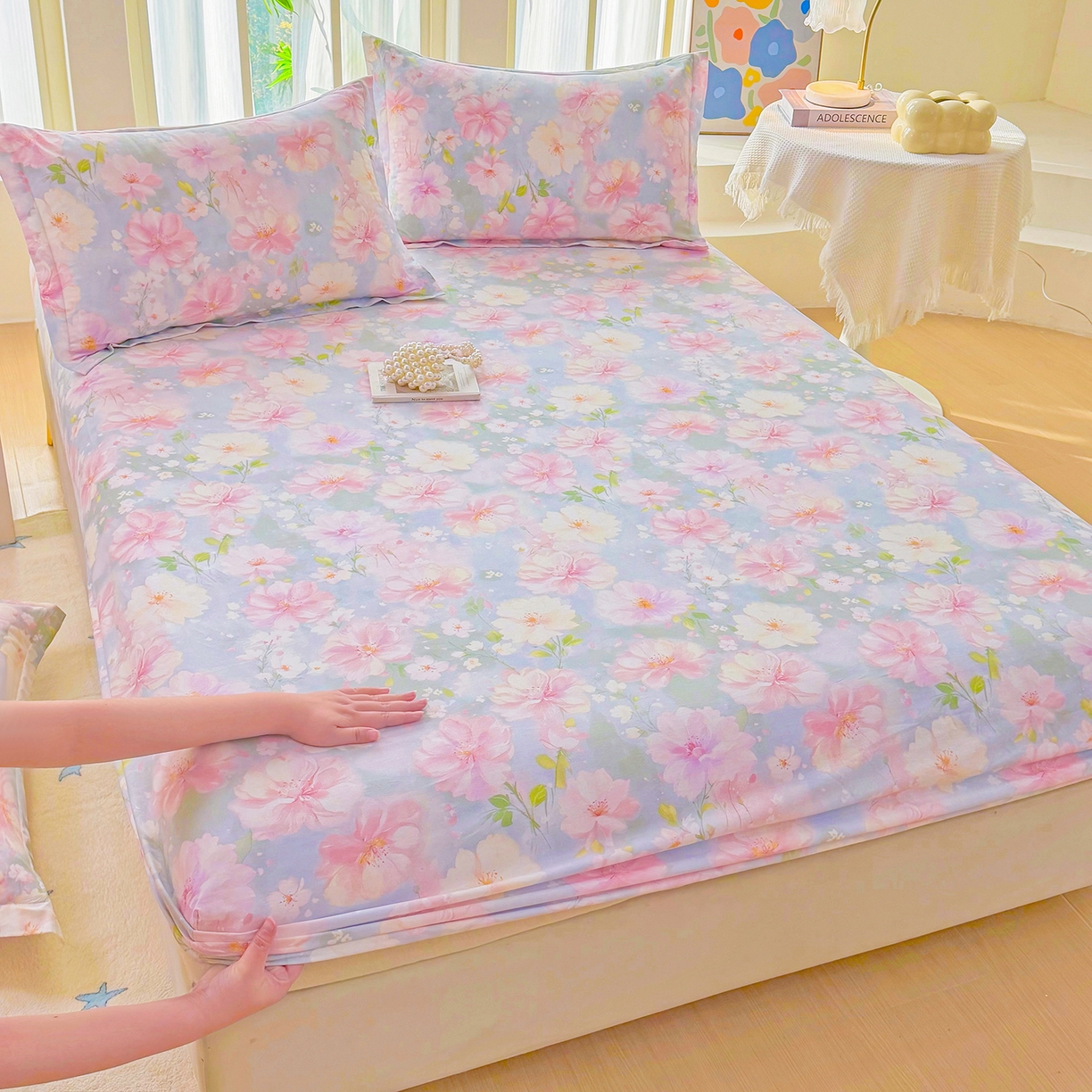 91家纺网 家纺一手货源 找家纺 （总）安逸家纺 2026新款12868 全棉纯棉床单四件套学生宿舍纯棉床单款三件套