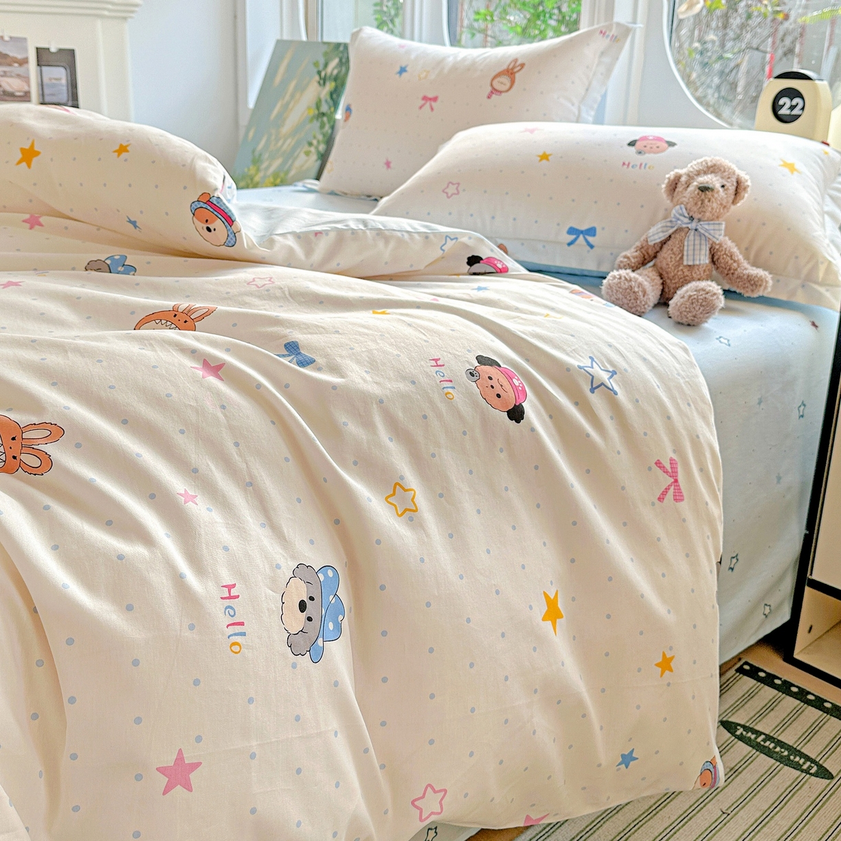 91家纺网 家纺一手货源 找家纺 恩泽家纺 2026春夏新款全棉纯棉12868印花四件套（提供买家秀，预留缩水率） 魔法帽