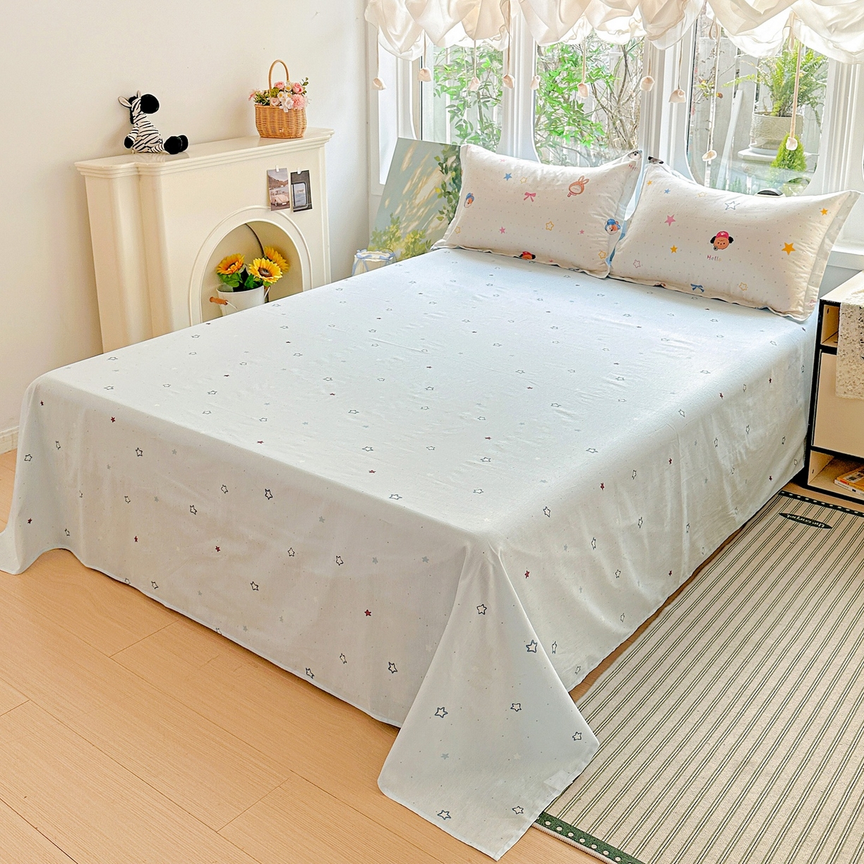 91家纺网 家纺一手货源 找家纺 恩泽家纺 2026春夏新款全棉纯棉12868印花四件套（提供买家秀，预留缩水率） 魔法帽