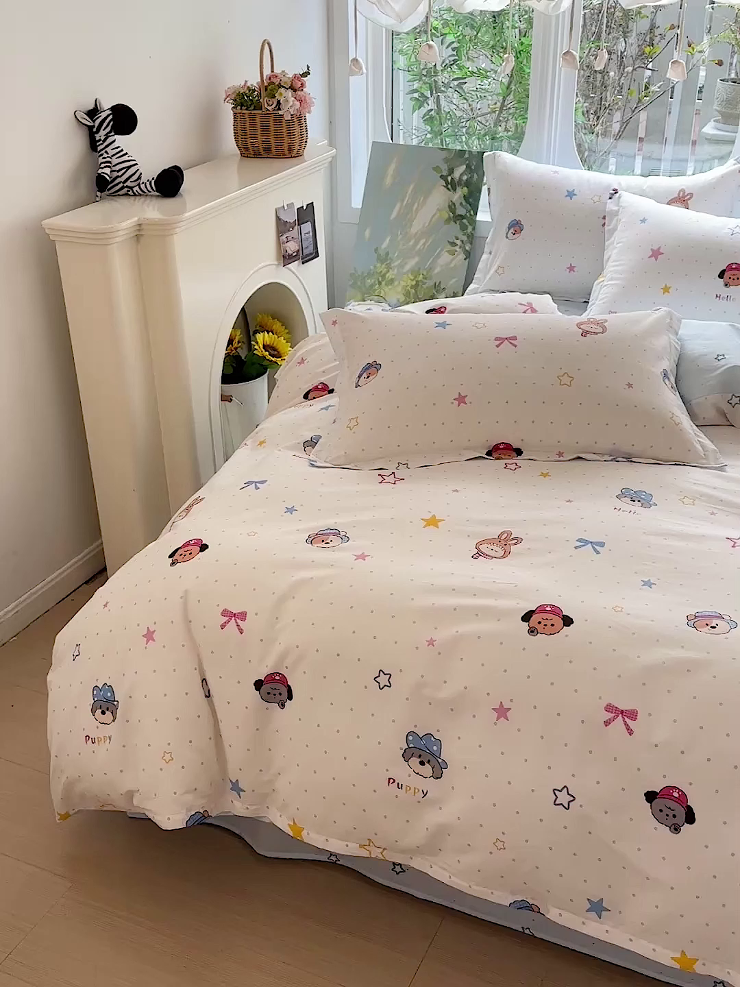 91家纺网 家纺一手货源 找家纺 恩泽家纺 2026春夏新款全棉纯棉12868印花四件套（提供买家秀，预留缩水率） 魔法帽