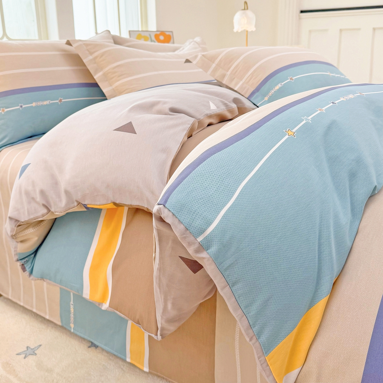 91家纺网 家纺一手货源 找家纺 （总）安逸家纺 2026新款12868 全棉纯棉床单四件套学生宿舍纯棉床单款三件套