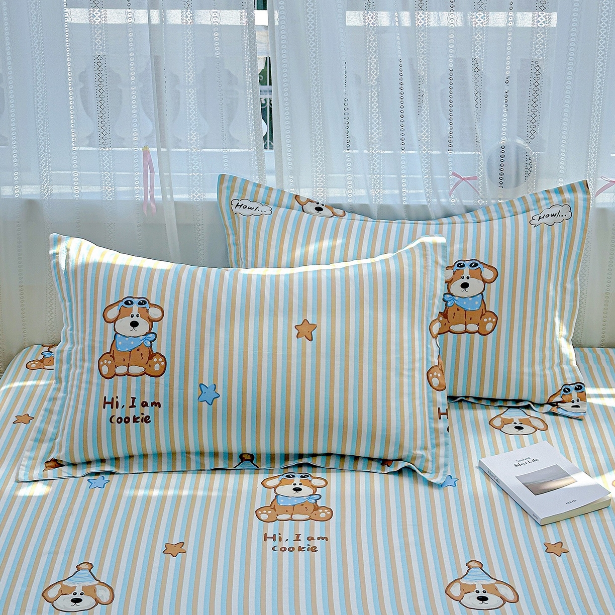 91家纺网 家纺一手货源 找家纺 恩泽家纺 2026春夏新款全棉纯棉12868印花四件套（提供买家秀，预留缩水率） 派对小狗