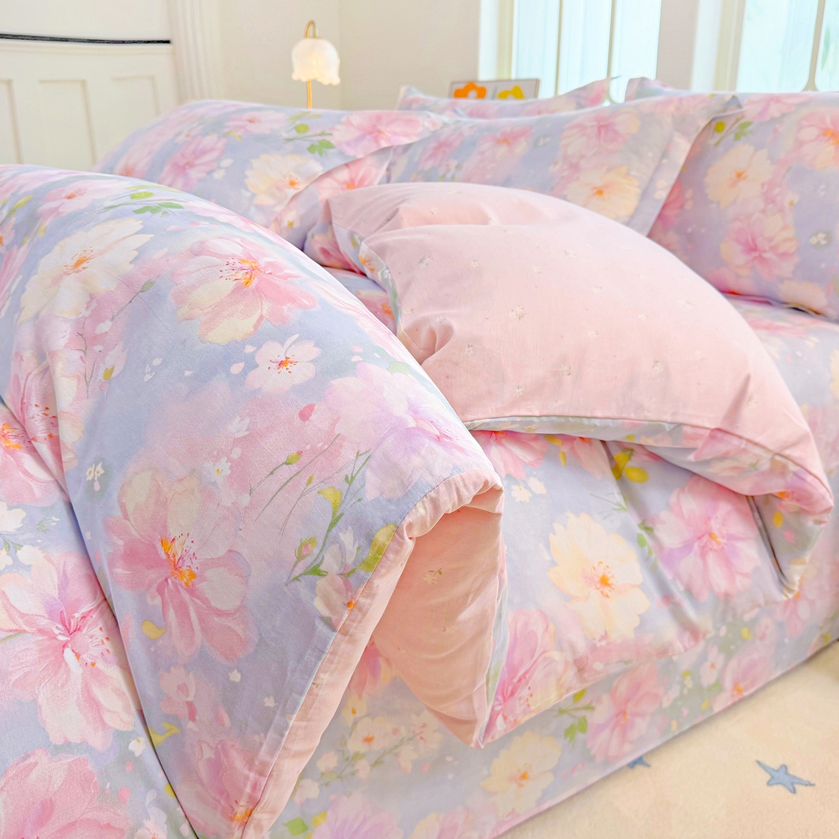 91家纺网 家纺一手货源 找家纺 安逸家纺 2026新款12868 全棉纯棉床单四件套学生宿舍纯棉床单款三件套 美伊娜多