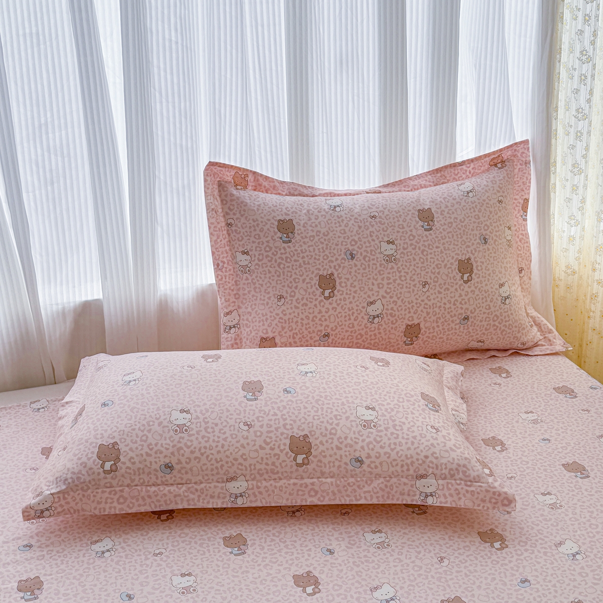 91家纺网 家纺一手货源 找家纺 安逸家纺 2026新款12868 全棉纯棉床单四件套学生宿舍纯棉床单款三件套 豹纹KT粉