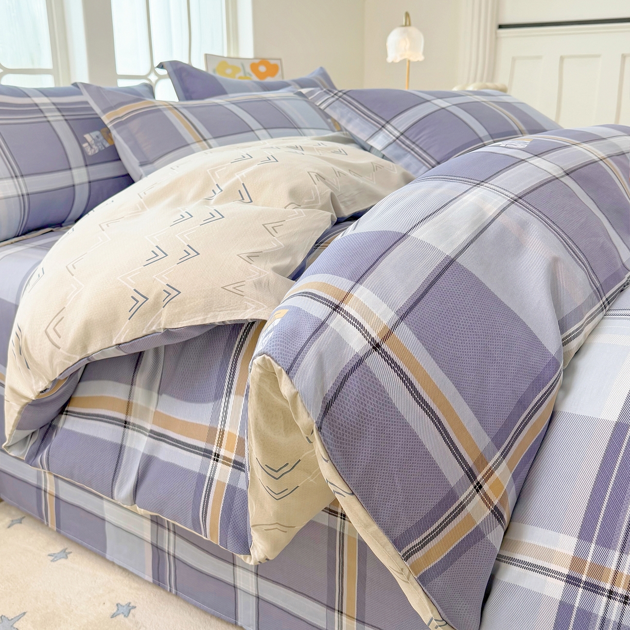 91家纺网 家纺一手货源 找家纺 安逸家纺 2026新款12868 全棉纯棉床单四件套学生宿舍纯棉床单款三件套 风华正茂