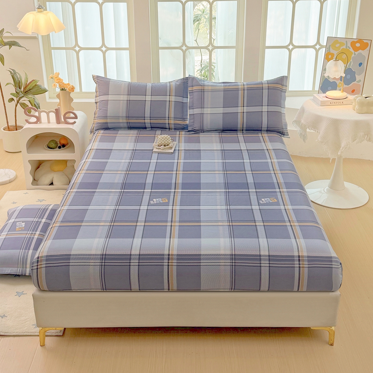 91家纺网 家纺一手货源 找家纺 安逸家纺 2026新款12868 全棉纯棉床单四件套学生宿舍纯棉床单款三件套 风华正茂